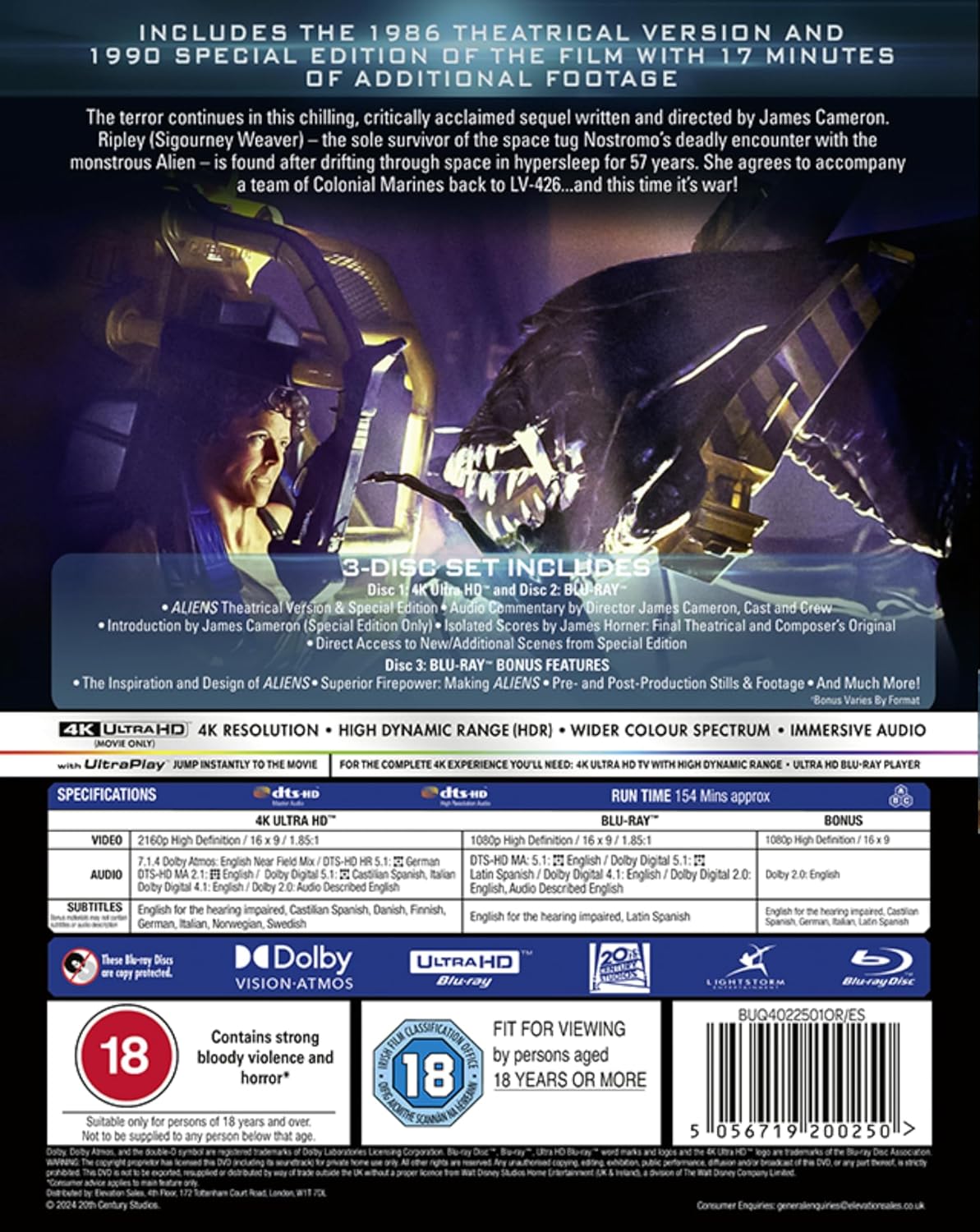 Aliens 4K Ultra HD [Blu-ray] [Region Free]