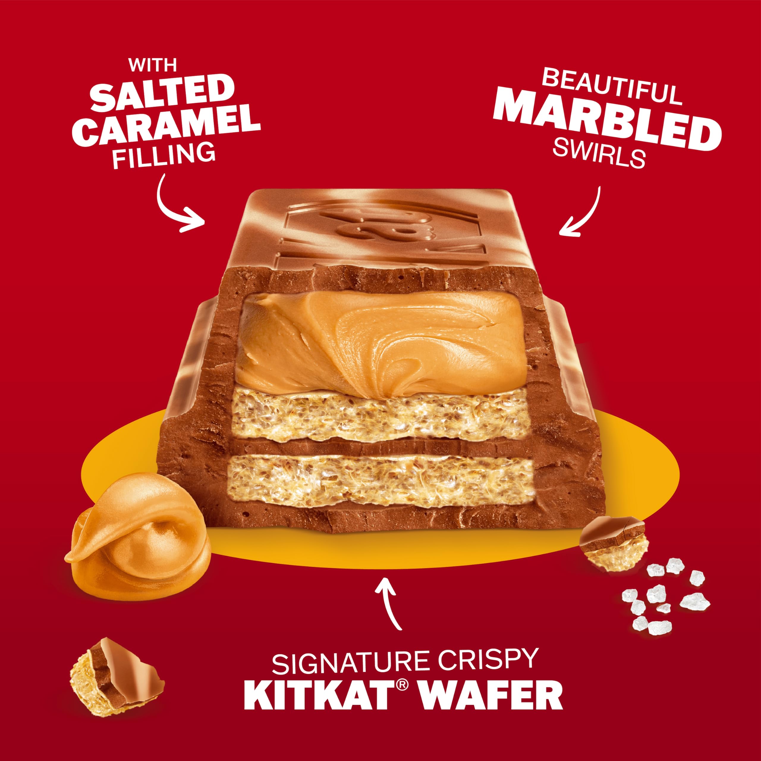 KitKat - Knusprige Waffeln mit gesalzenem Karamell und Milchschokolade zum Teilen, 99 g