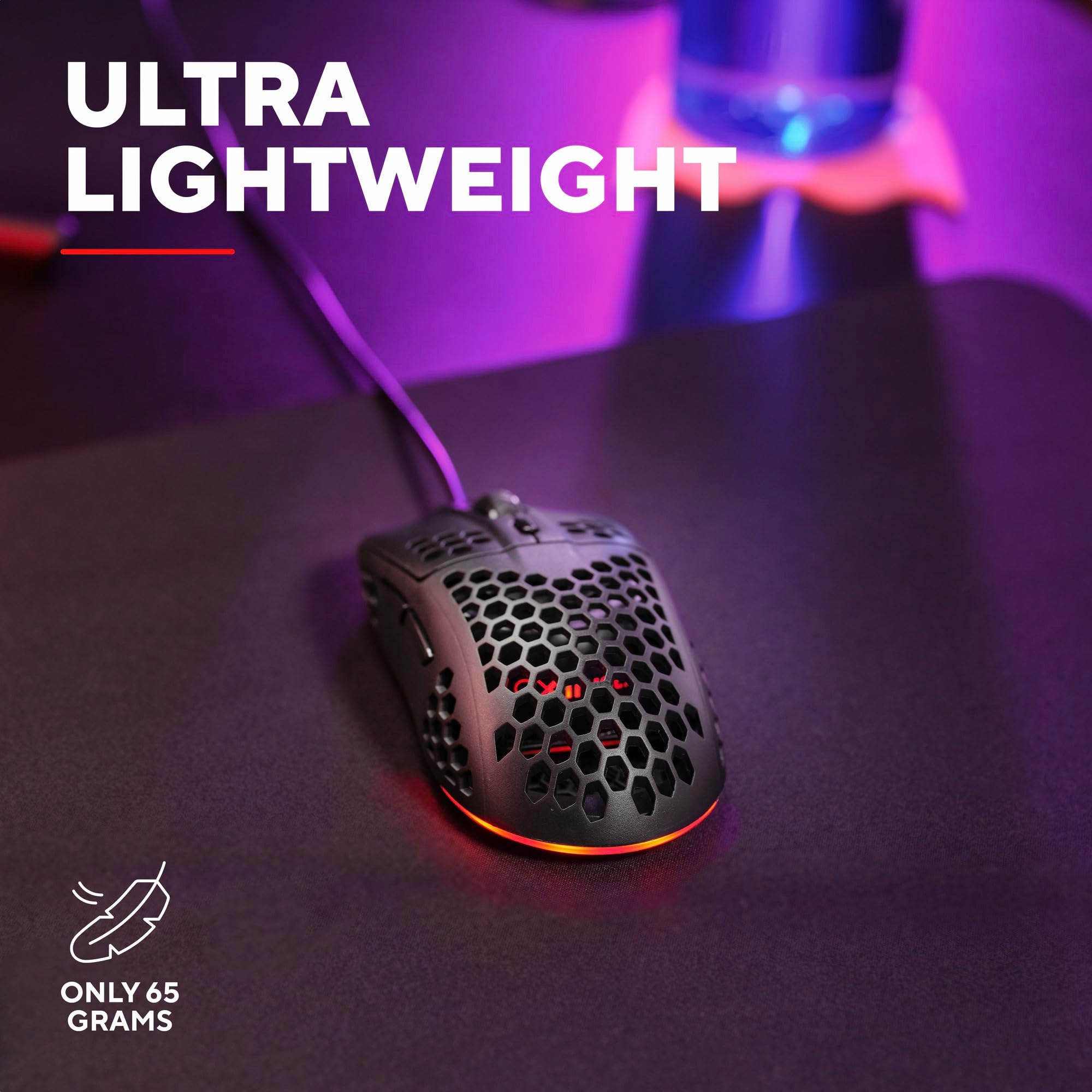 GXTrust Gaming Mouse GXT 928 Helox - 65g Ultra Lightweight | Adjustable DPI (200-6400) | RGB Lighting 3