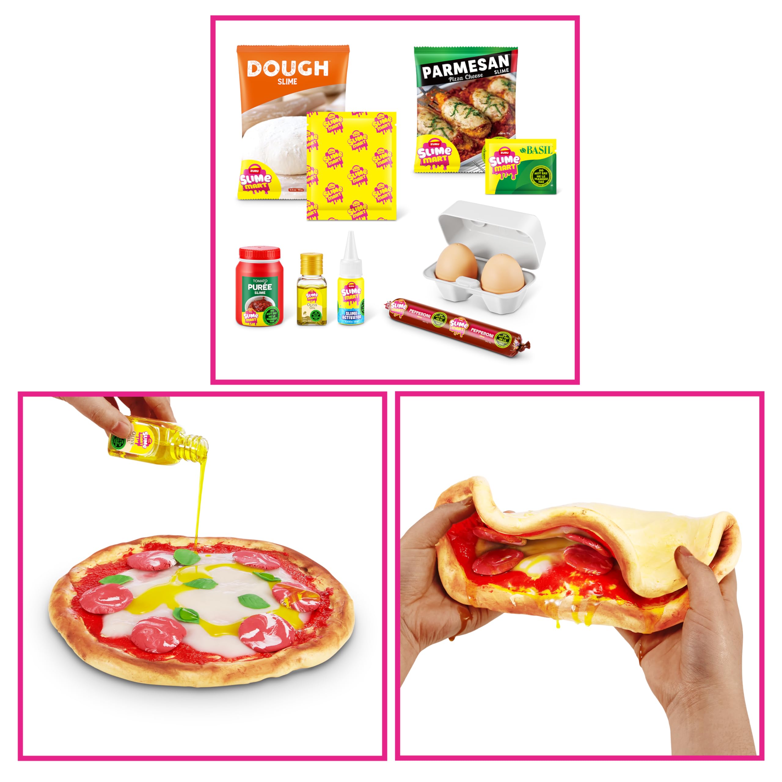 Slime Mart Small Basket by ZURU - Pizza Slime Compound Arts & Crafts Toy for Kids 6+ 4
