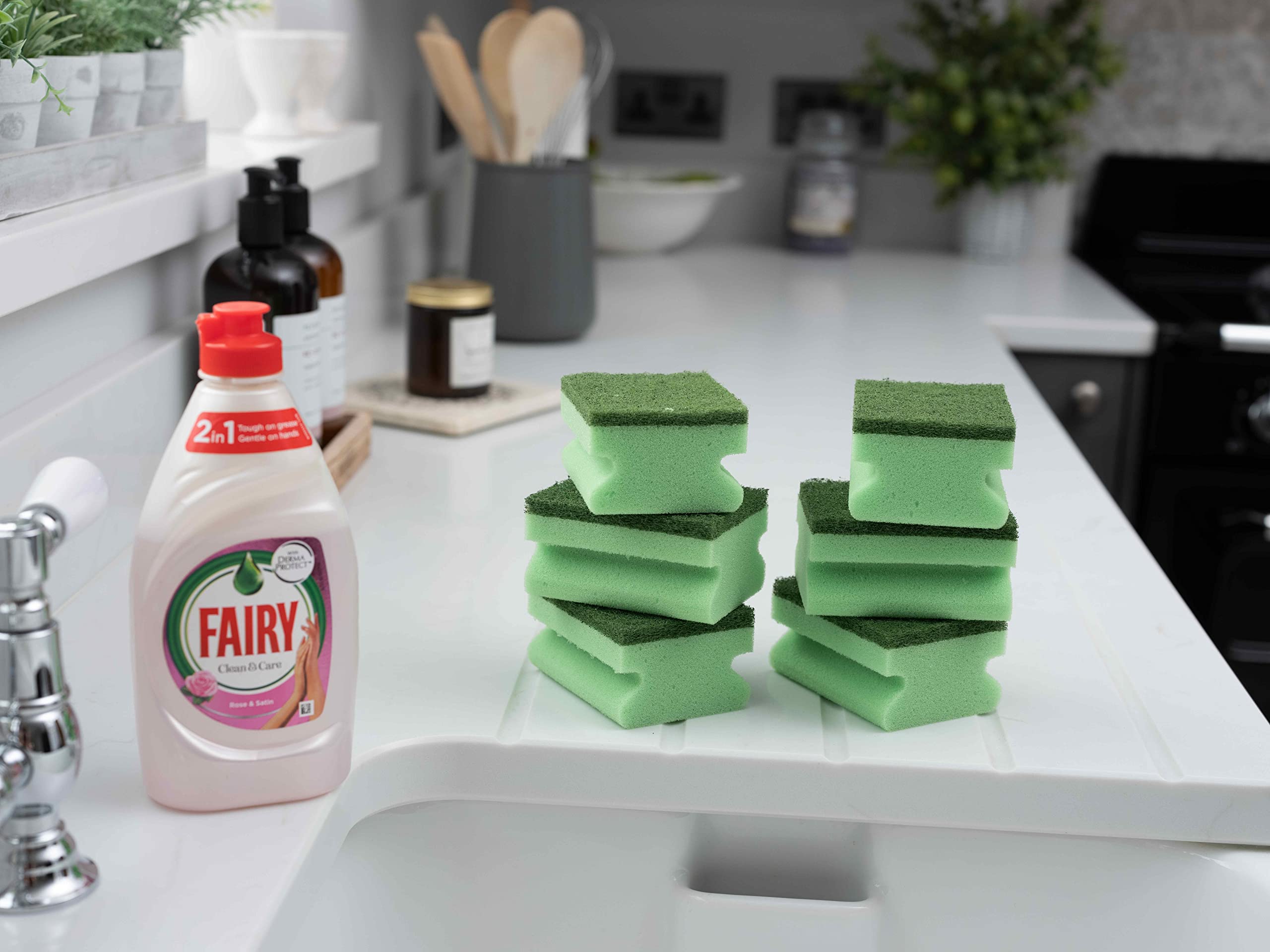 Addis Fairy Originals Non-Scratch Dual Sponge Scourer with Crystals - 6 Pack 5