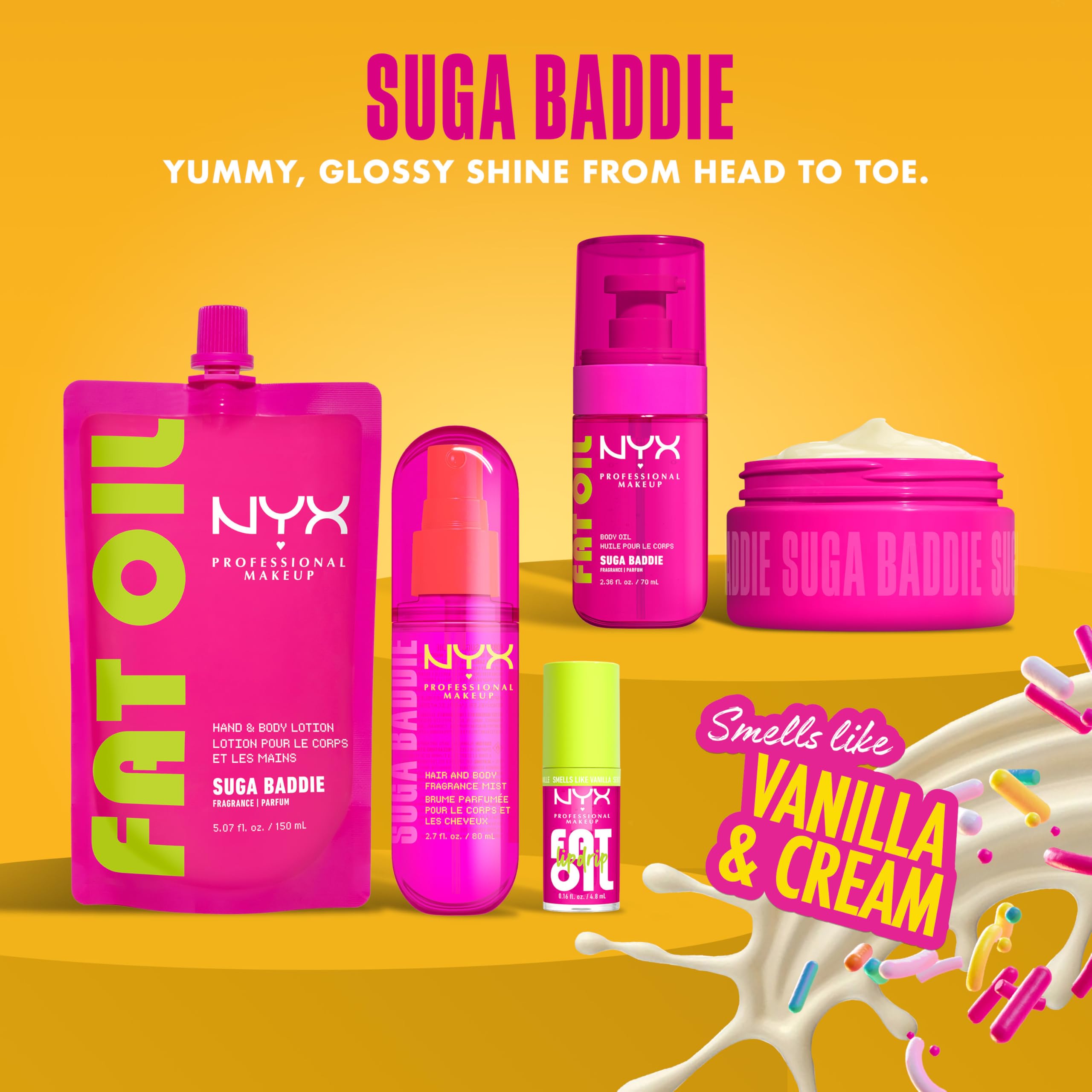 NYX PROFESSIONAL MAKEUP Fat Oil Lightweight Hand & Body Moisturiser Cream | 24H Hydration | Vanilla Scent 7