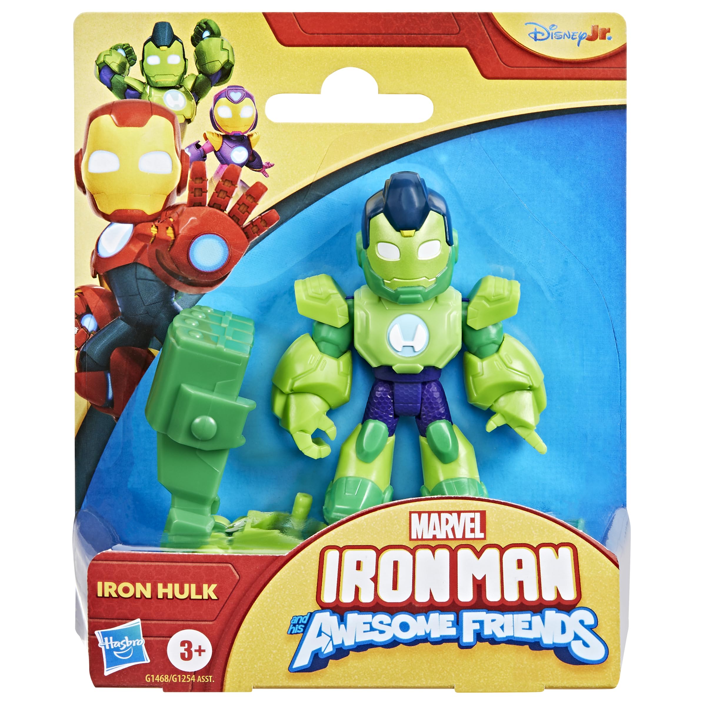 Marvel Iron Man and His Awesome Friends Iron Hulk Action Figure Toy with Accessory, 3-Inch 5