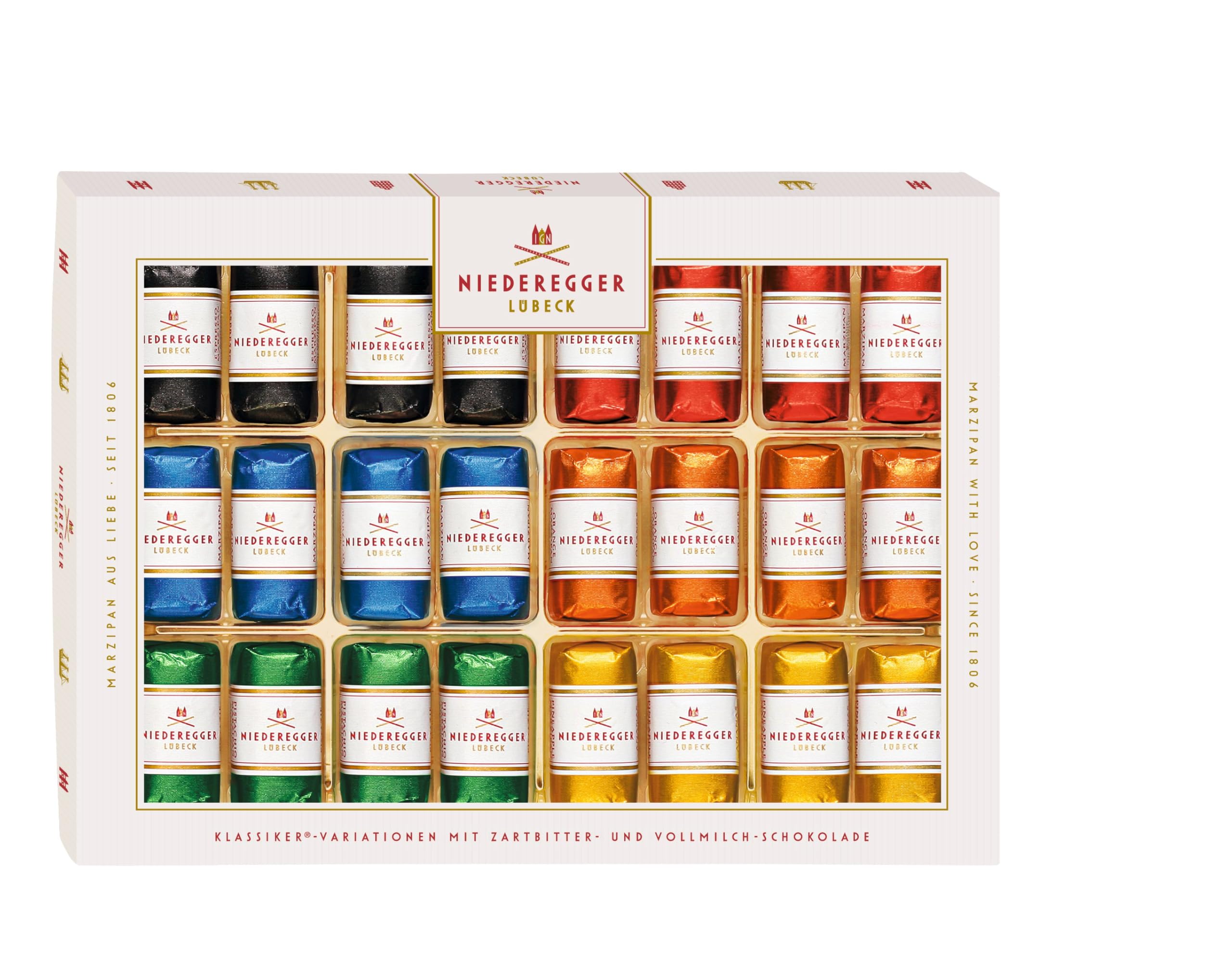 Niederegger Assorted Chocolate Mini Loaves - 24 Pieces, 300g | Marzipan Variety Pack