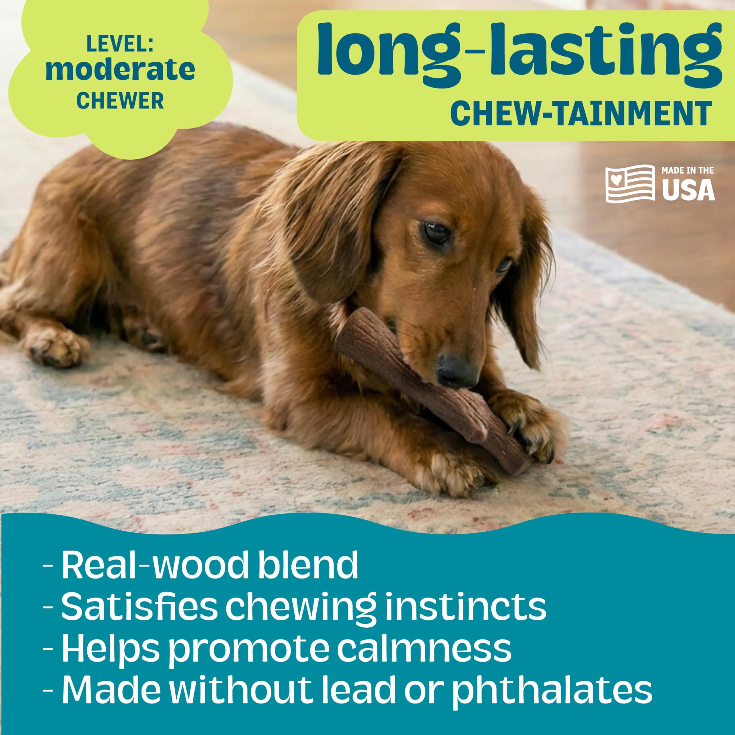 Pupstages Dogwood Alternative Wood Chew Toy - Small Size, Durable, Wood Scent 4