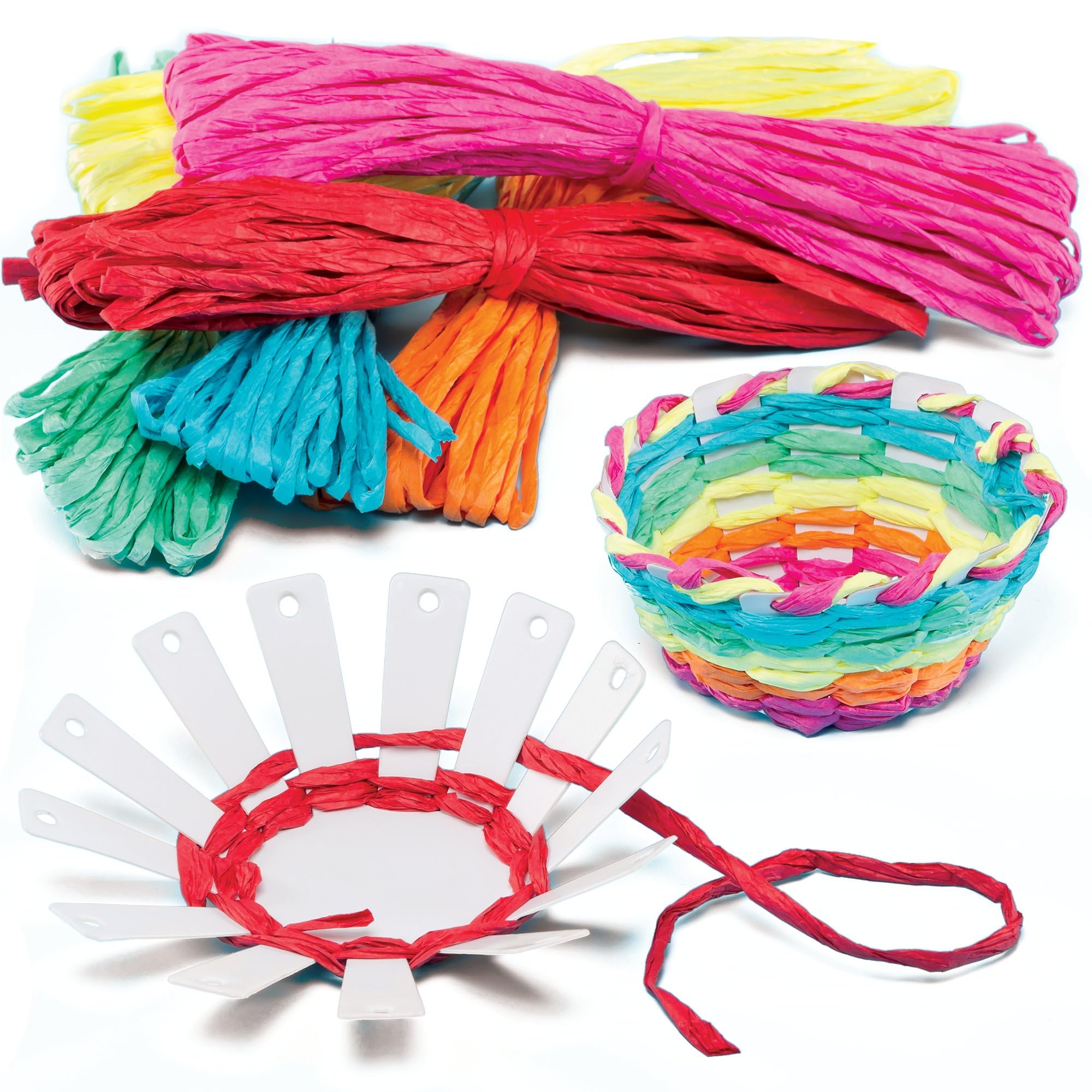 Baker Ross Basket Weaving Project Kit - Pack of 4 | Assorted Colors | 10cm Diameter 1