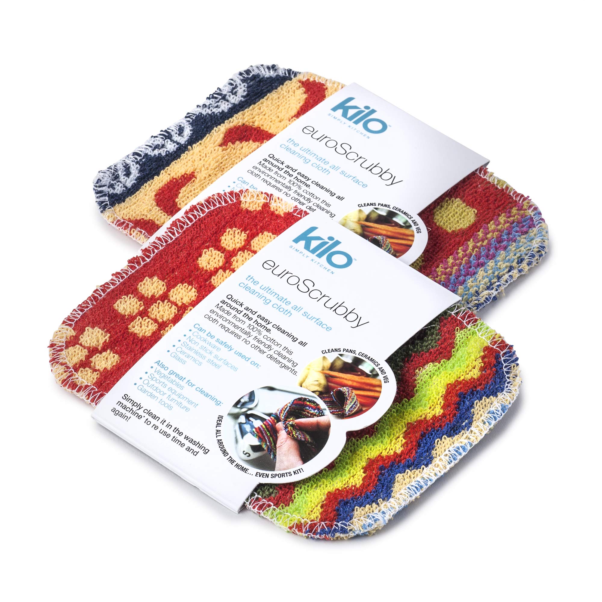 Kilo Non-Scratch Scourer - Set of 2 Multi-Purpose Cotton Scrubby | Non-Abrasive Cleaning