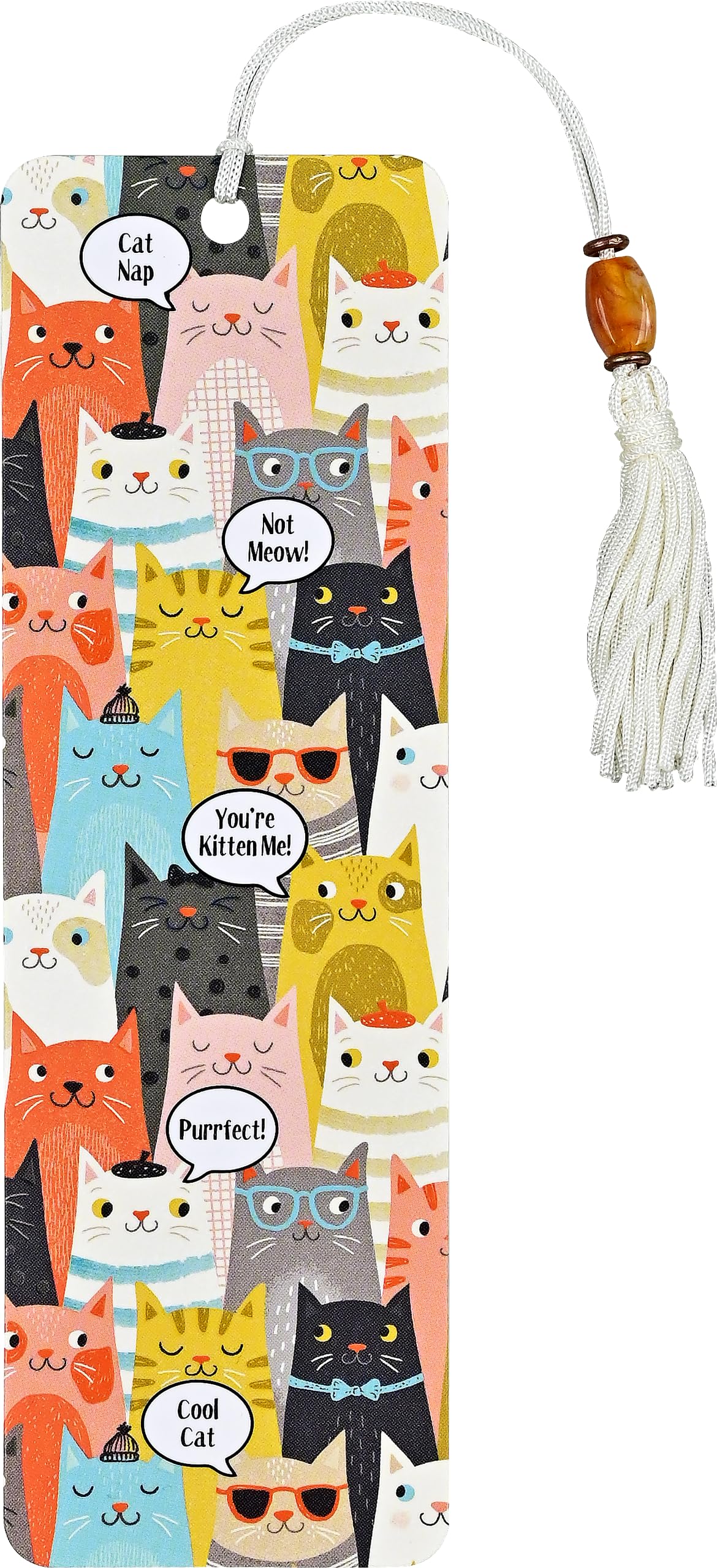 Peter Pauper Press Cats Beaded Bookmark with Tassel and Ruler | 2.5'' x 7.125'' Cardstock 1