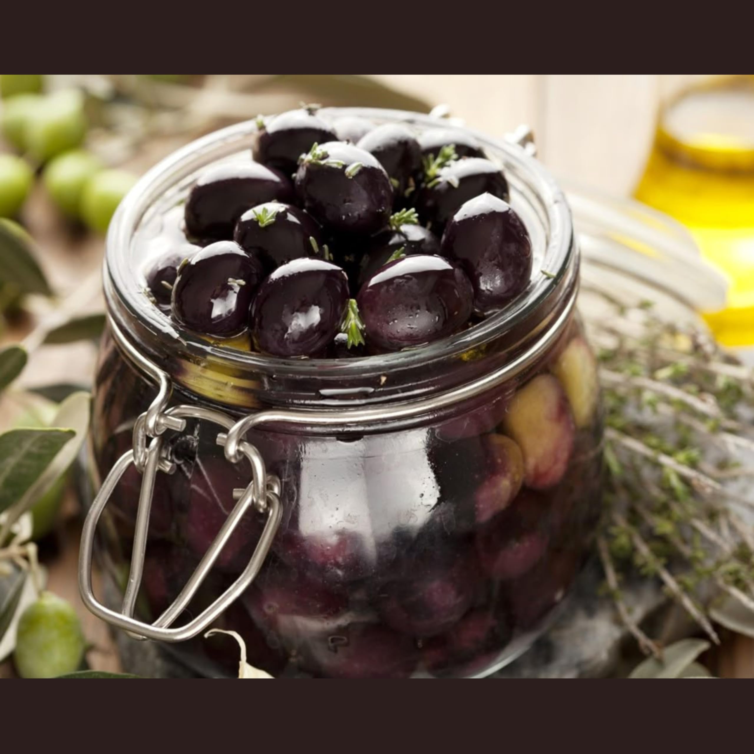 Olive's Earth Greek Black Amfissa Olives - Mild Fruity Taste | 4 x 200g Multipack 4