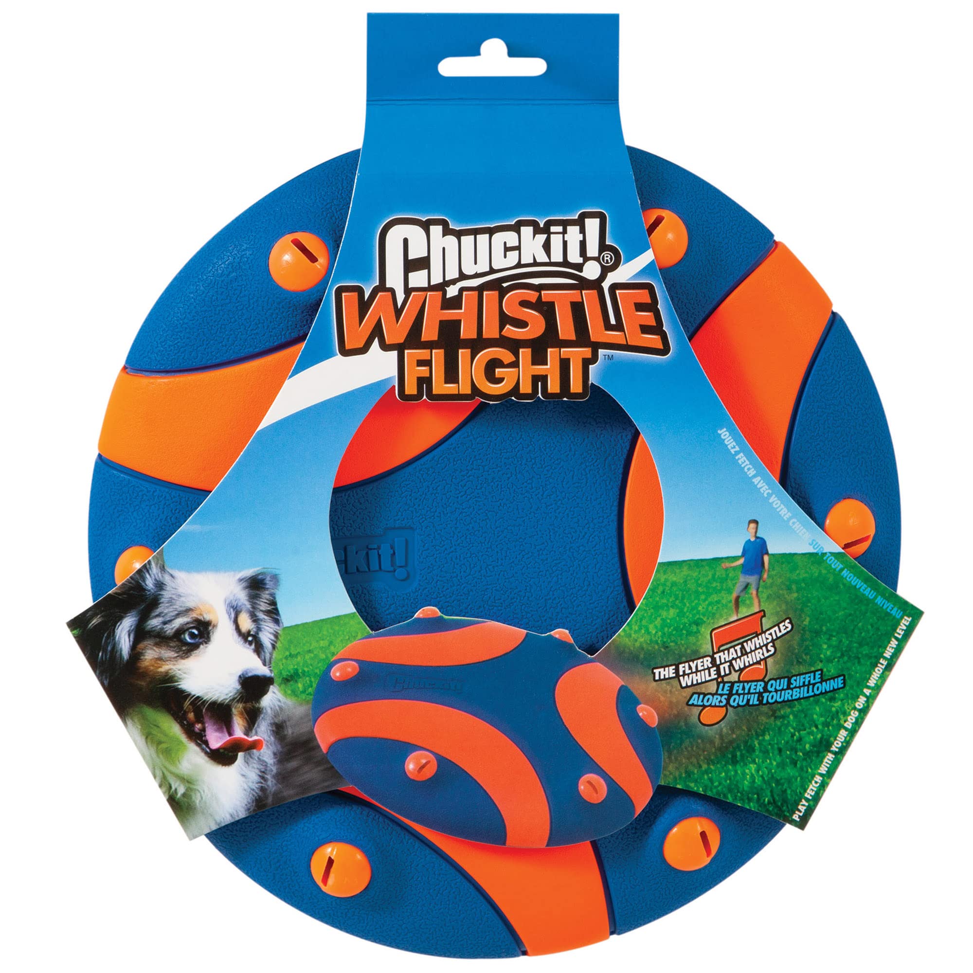 Chuckit! WHISTLE FLYER - High Visibility Multi-Color Dog Frisbee | Durable Rubber | Lightweight 2