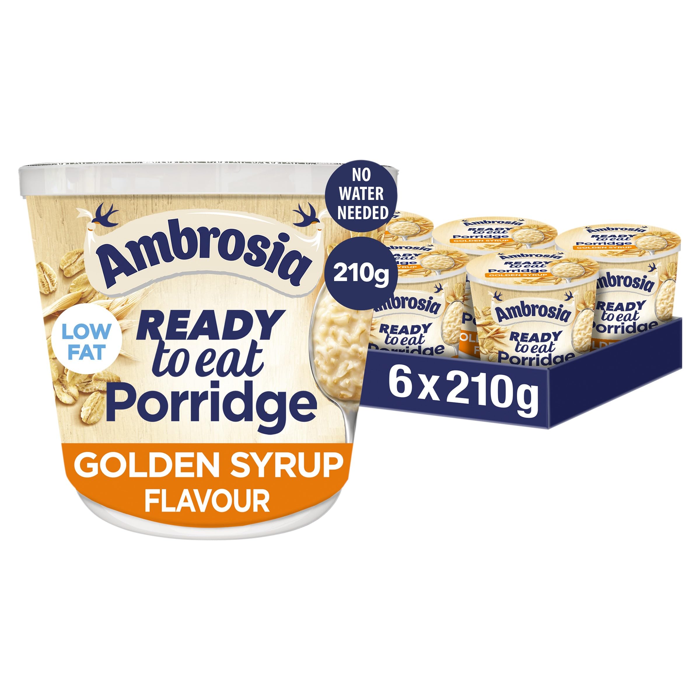 Ambrosia Golden Syrup Porridge Pots - 6 x 210g