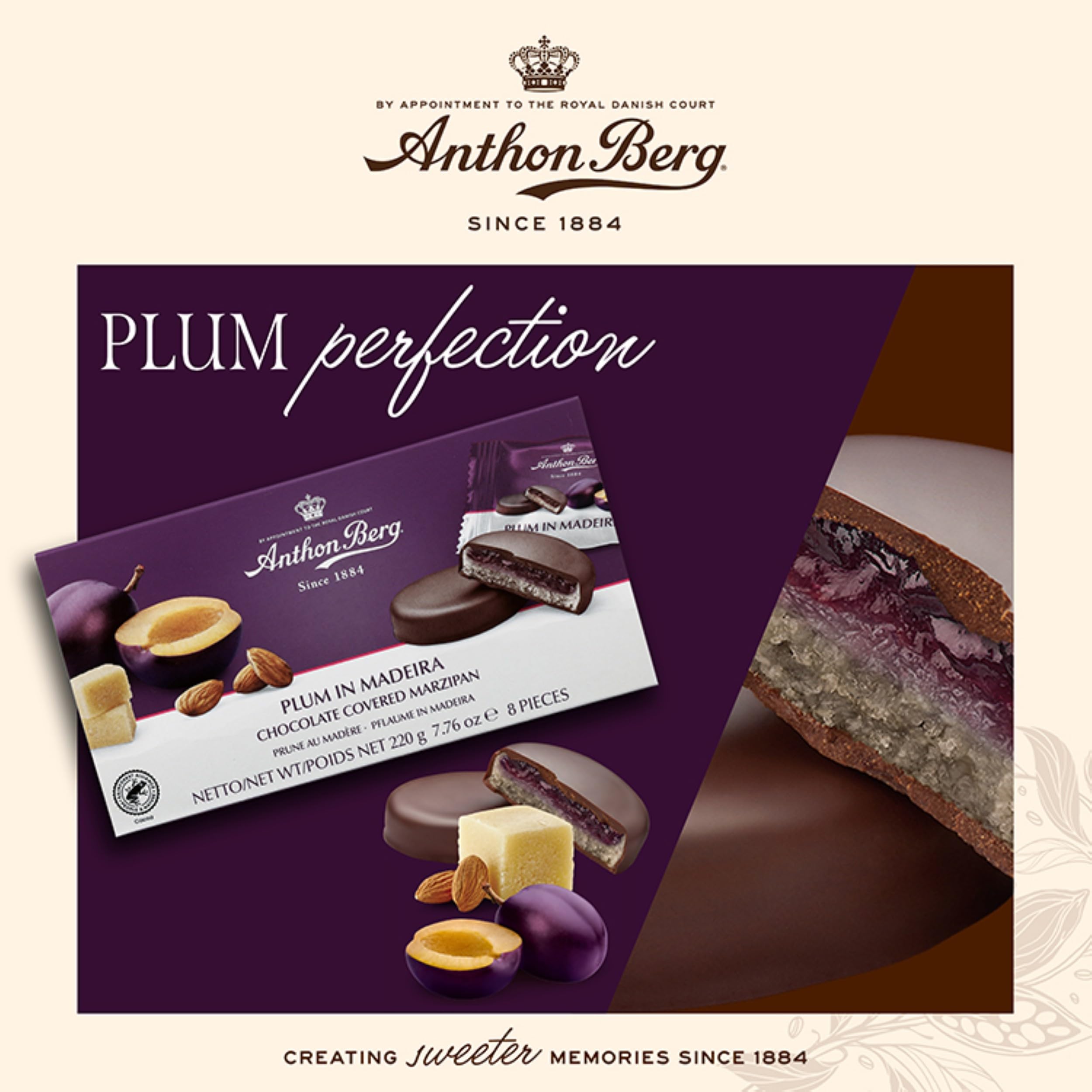 Anthon Berg Marzipan-Leckereien mit dunkler Schokolade und Pflaume in Madeira, 220 g 3