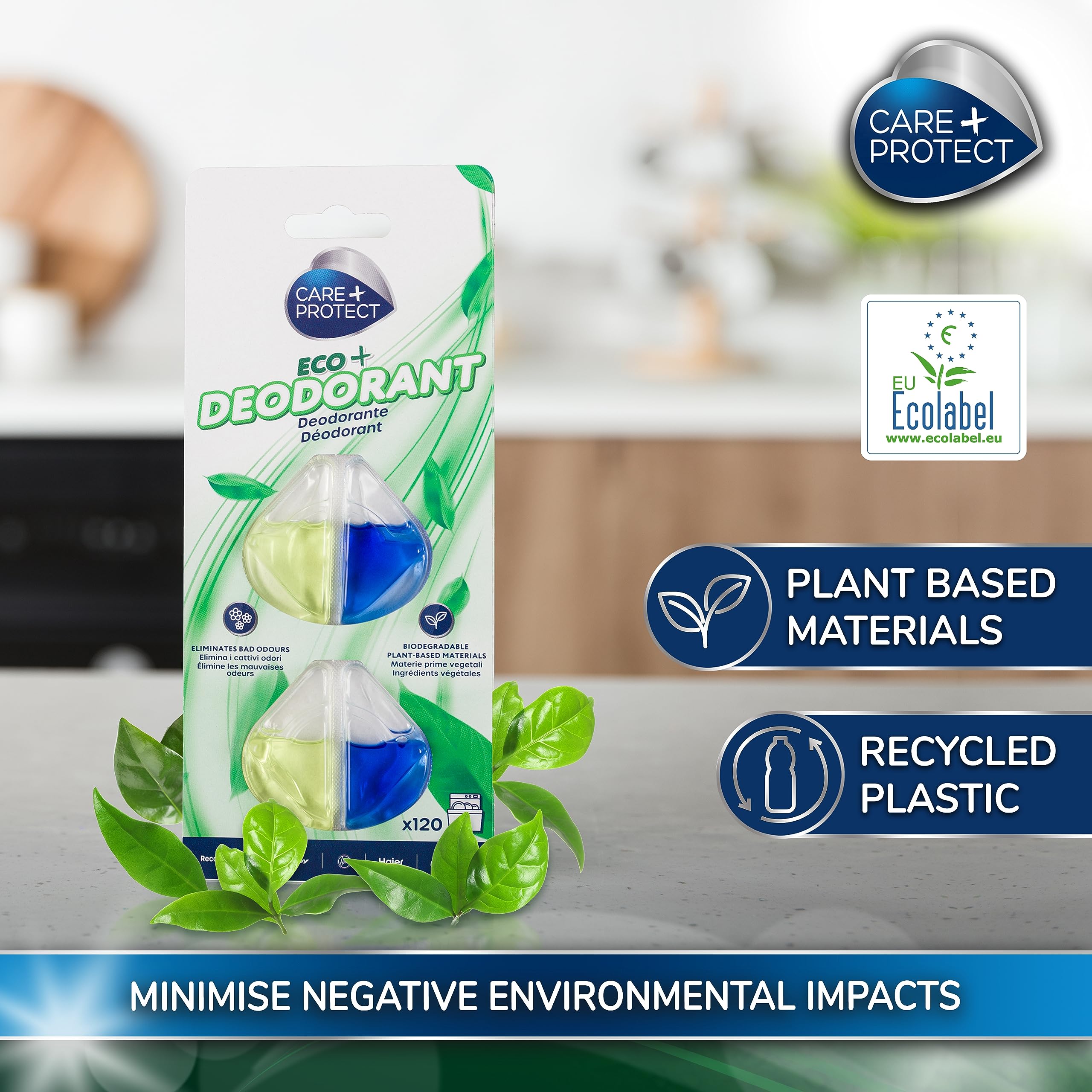 CARE + PROTECT ECO+ Dishwasher Deodorant - Lemon Fragrance | 2 Shells | Up to 120 Washes 5