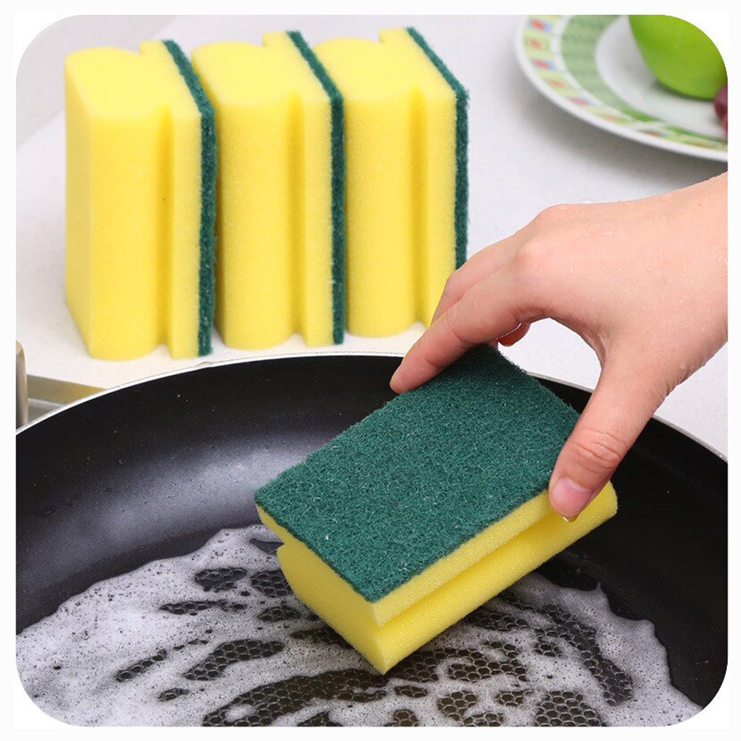 Proff Handgrip Sponge Scourer - High Density Foam, Extra Thick, Pack of 10