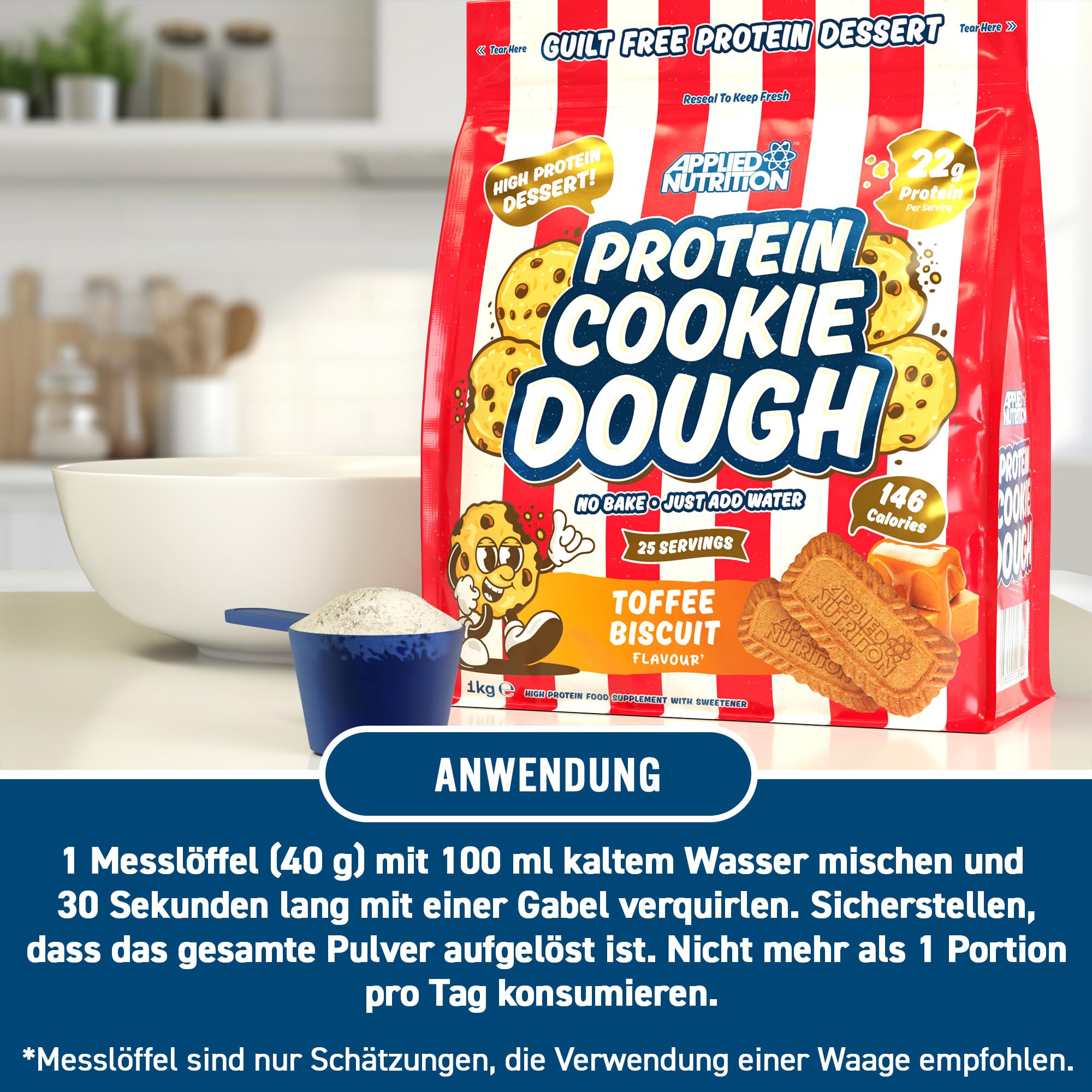 Applied Nutrition Protein Cookie Dough - High Protein Snack, 1kg Pouch | Over 22g Protein 5