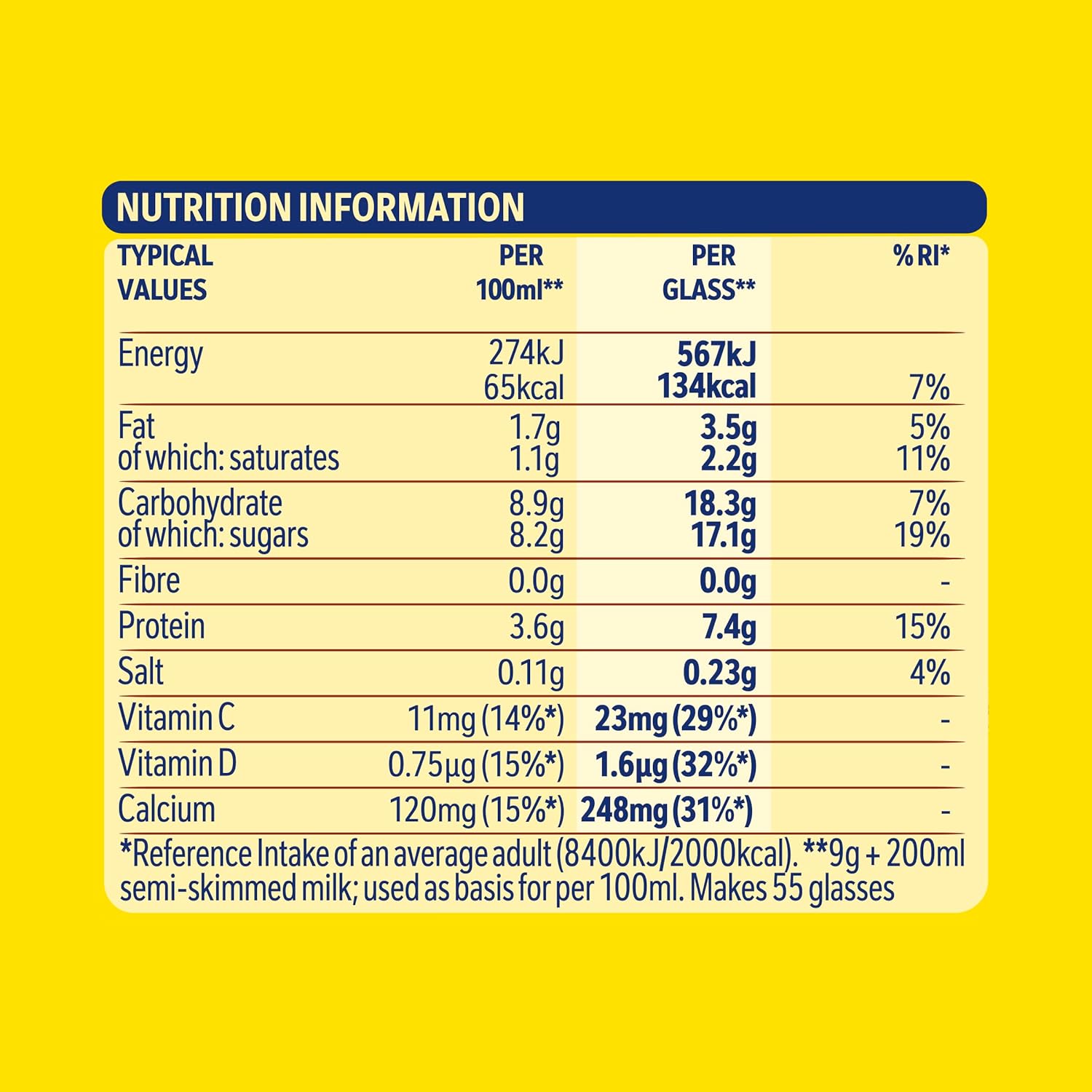 Nesquik Bananen-Milchshake-Mix 500 g – glutenfreies Pulver ohne künstliche Farb- oder Aromastoffe 5