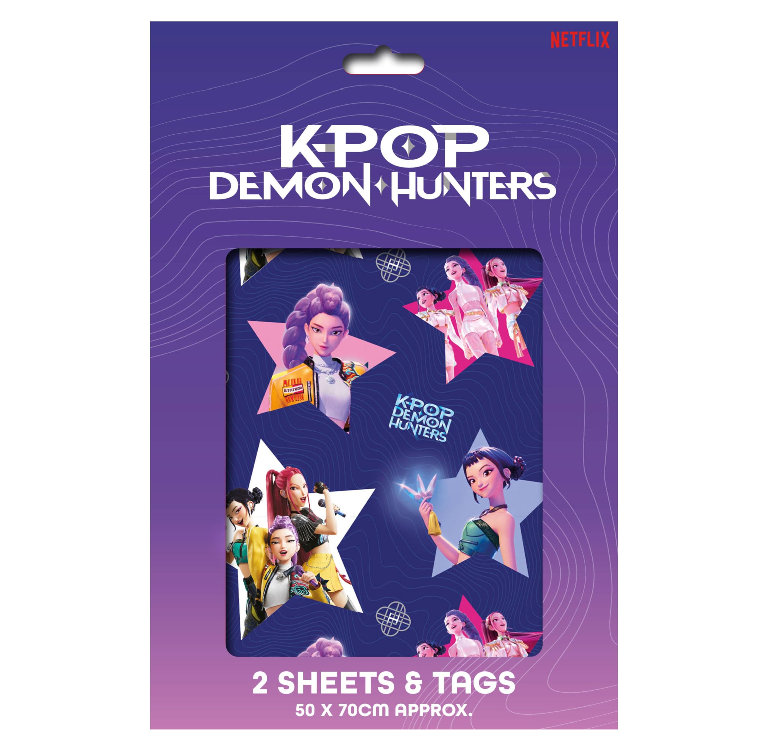 Danilo Promotions K-POP Demon Hunters Gift Wrap Set - 2 Sheets, 50 x 70cm, Multi Color