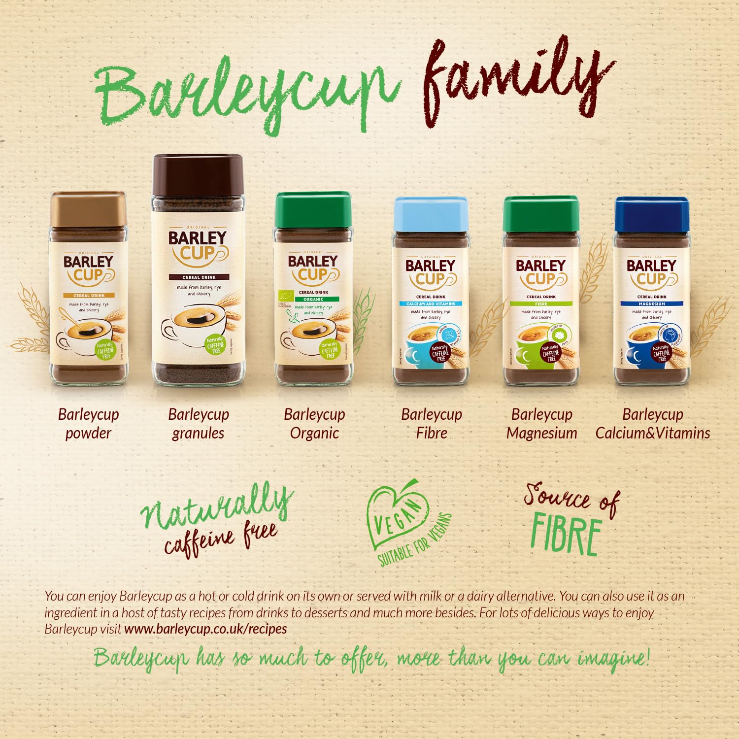 Barleycup Fibre Instant Grain Beverage - Caffeine Free | High Fibre | 100g 5