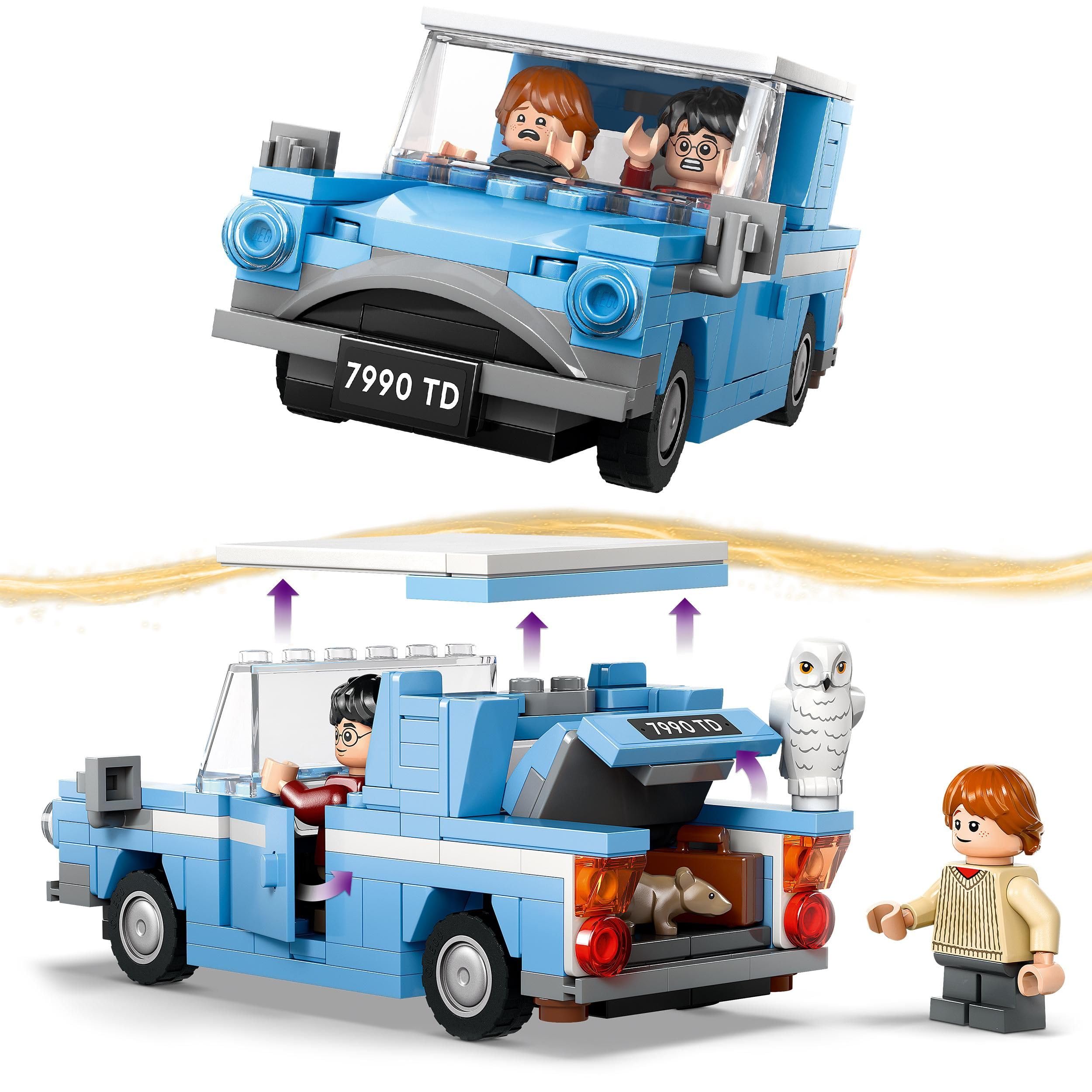 LEGO Harry Potter Flying Ford Anglia Car Toy Set 76424 for Kids Ages 7+ | Includes 4 Characters 3