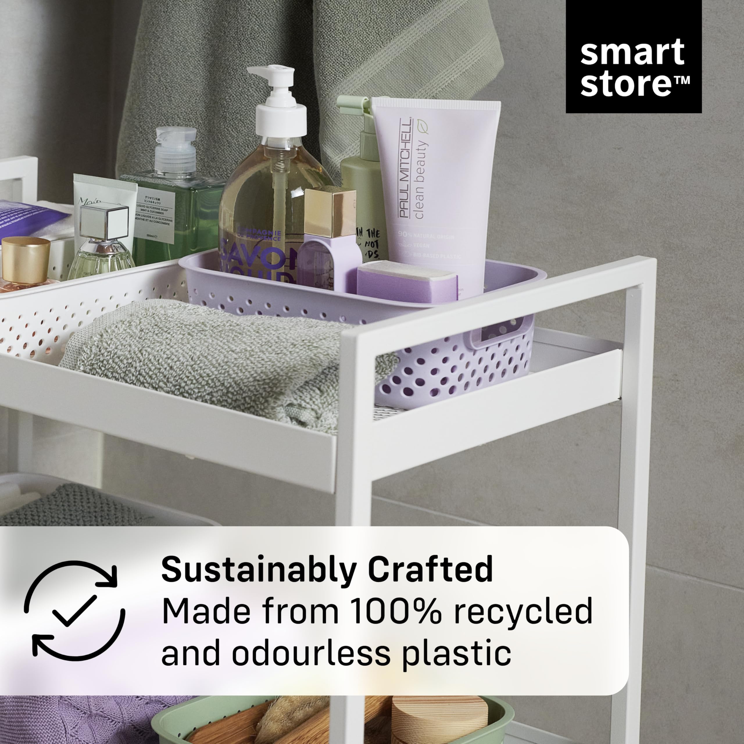 SmartStore Storage Basket with Handles - Lavender, 5.6L | 29.5x20.5x12cm 7