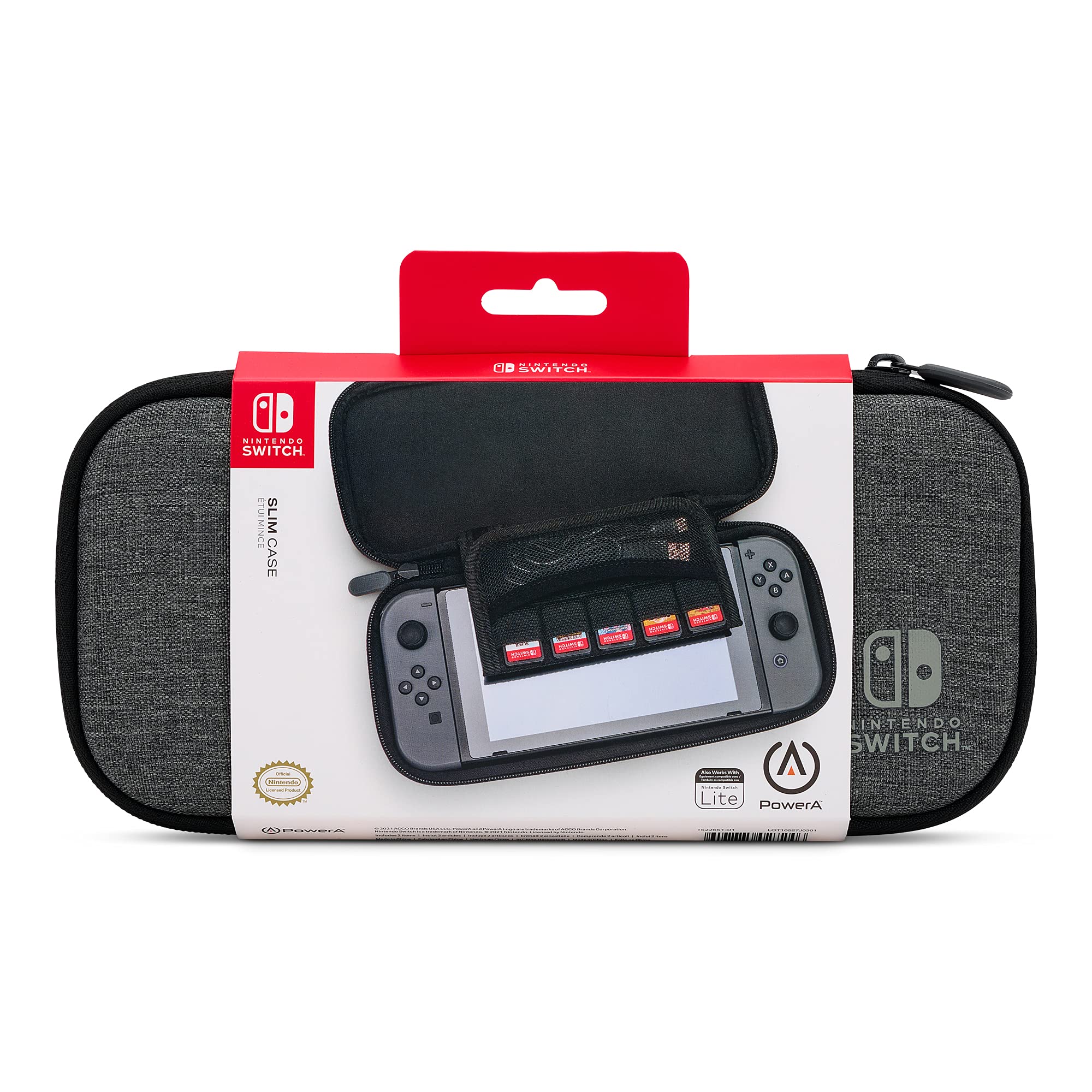 PowerA Slim Case for Nintendo Switch - OLED Model, Switch, & Lite | Charcoal 9