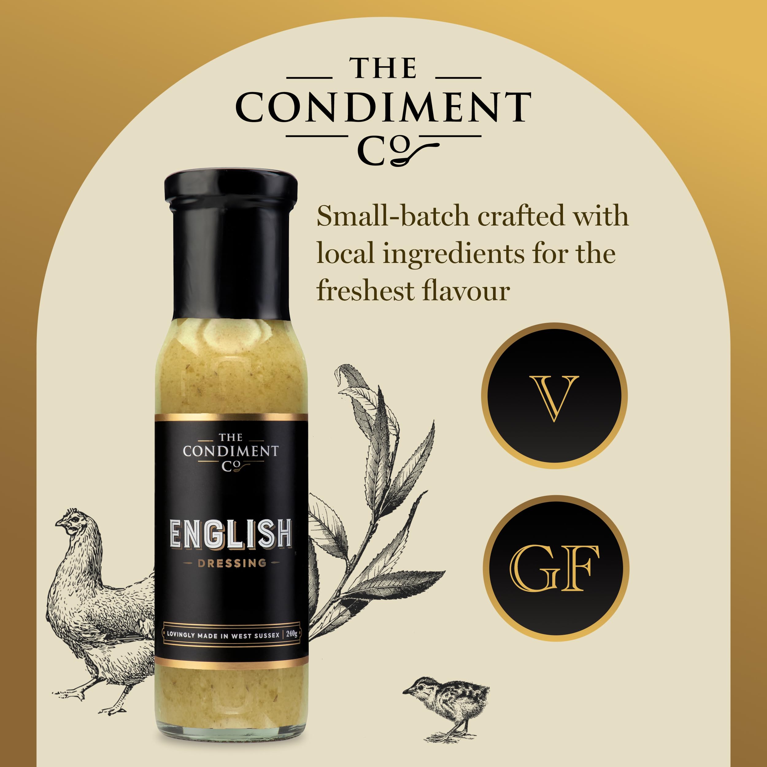 The Condiment Company English Dressing - Honey Mustard | Gluten Free | Vegetarian | 240g