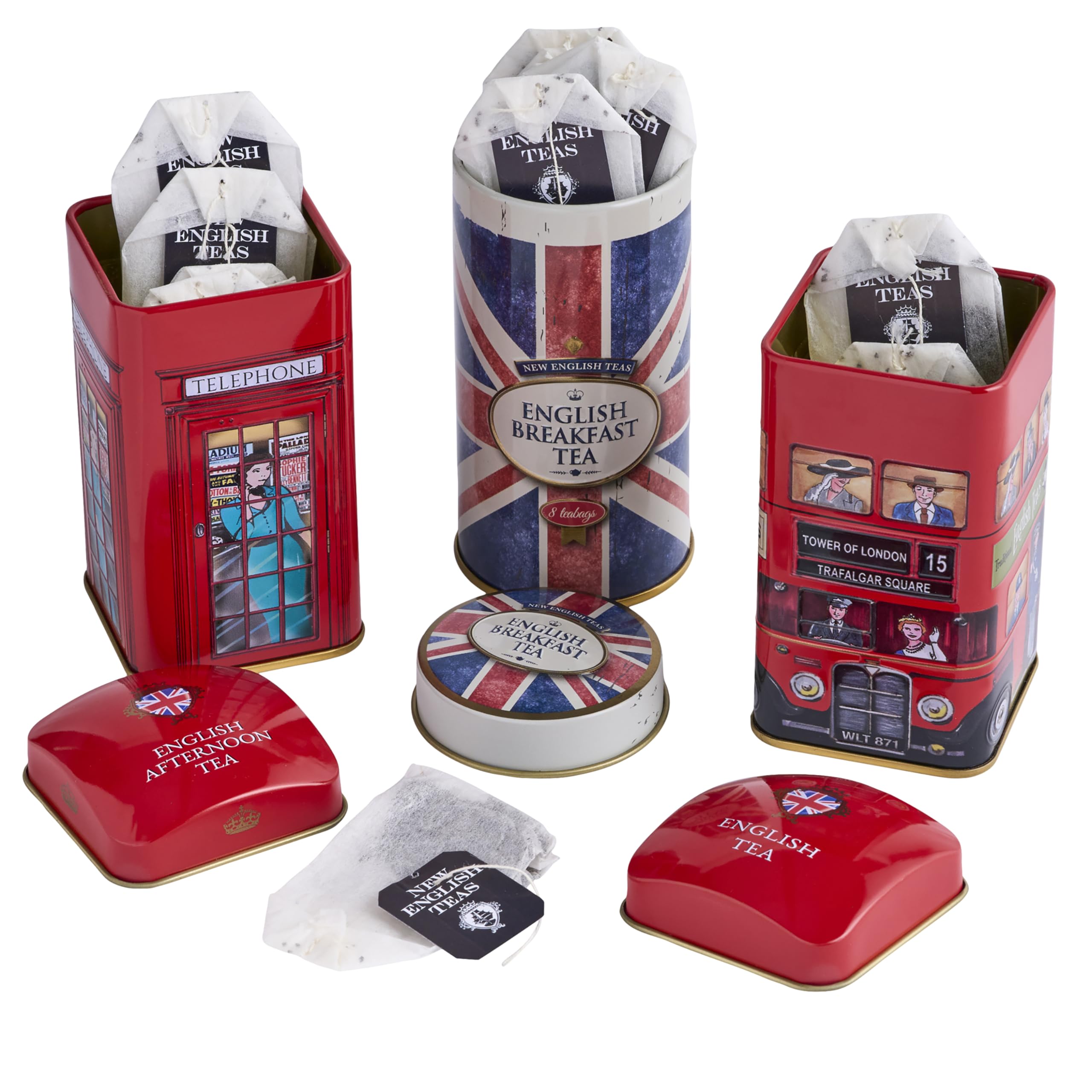 New English Teas Heritage Tea Selection Triple Tea Tins Gift Pack | 3 Piece Set | 28 Teabags Total 3
