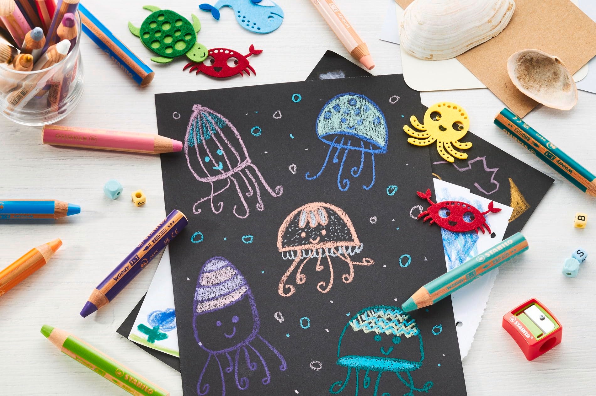 STABILO woody 3-in-1 Multi-Talented Pencil - Pack of 10 - Birthday Edition | Watercolour, Crayon, Pencil 7