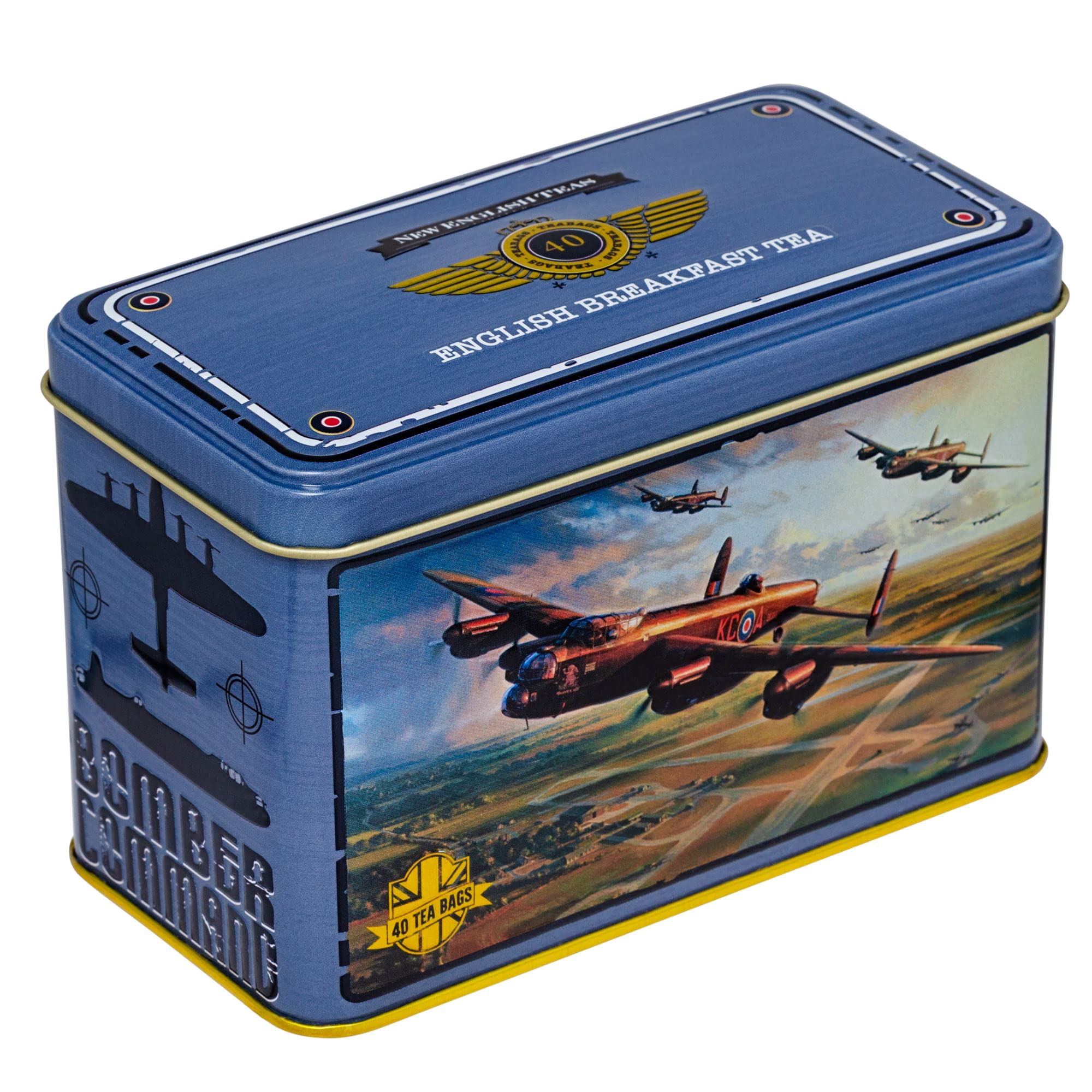 New English Teas Lancaster Bomber Tea Tin with 40 English Breakfast Teabags | 80g 5