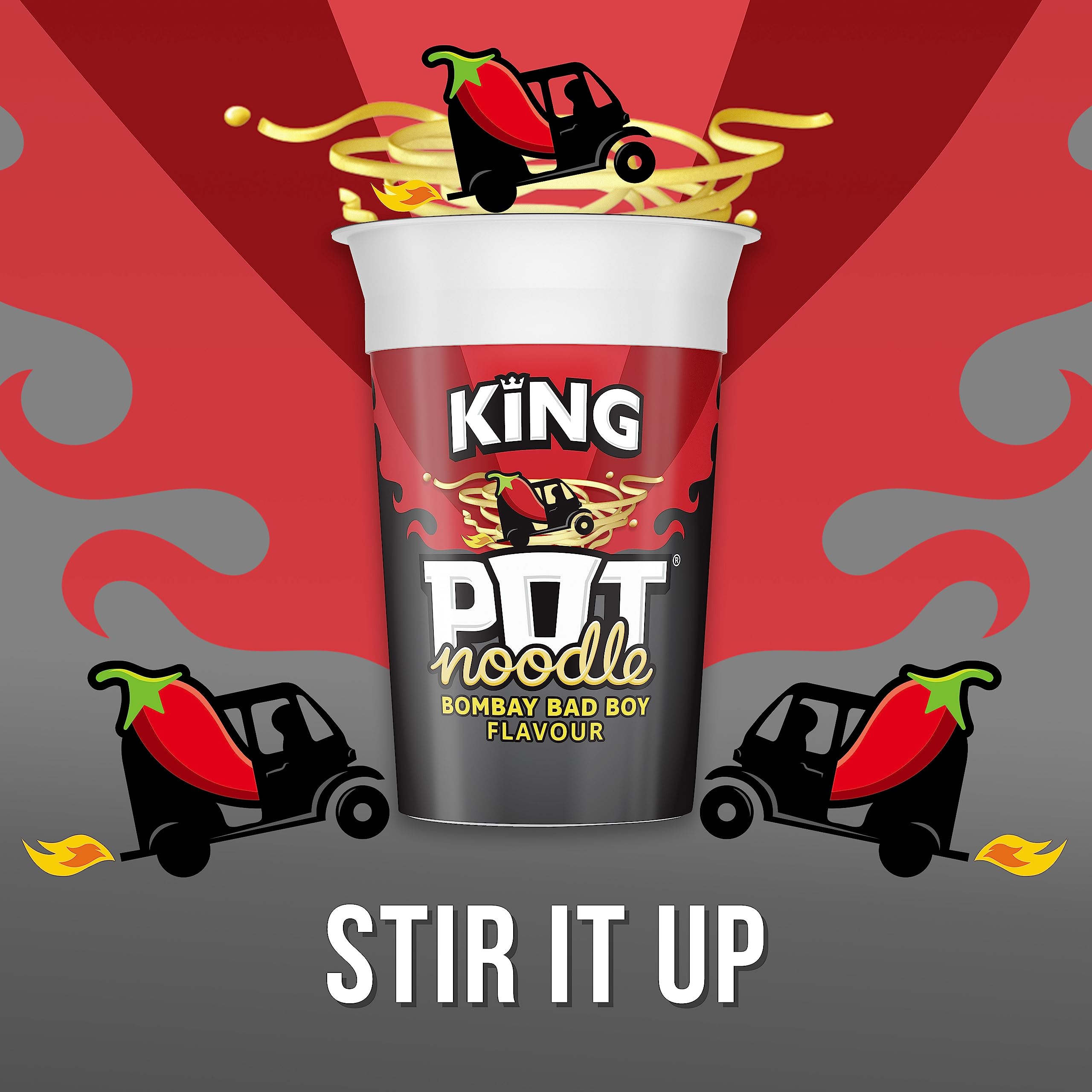 Pot Noodle Bombay Bad Boy King Pot Vegetarian Instant Noodles, 114g