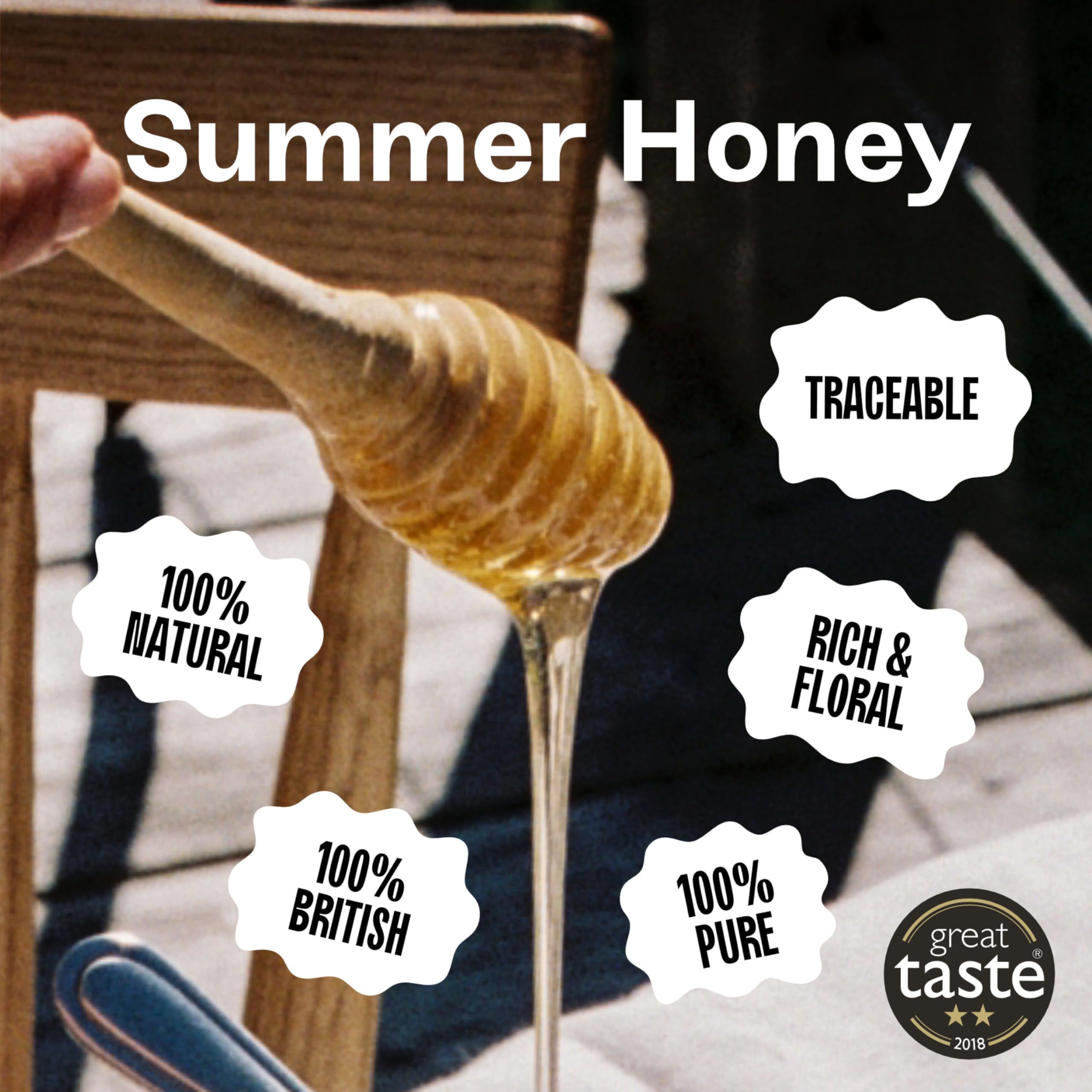 Black Bee Honey British Summer Honey - Pure & Natural, Unprocessed | 1 kg Tub