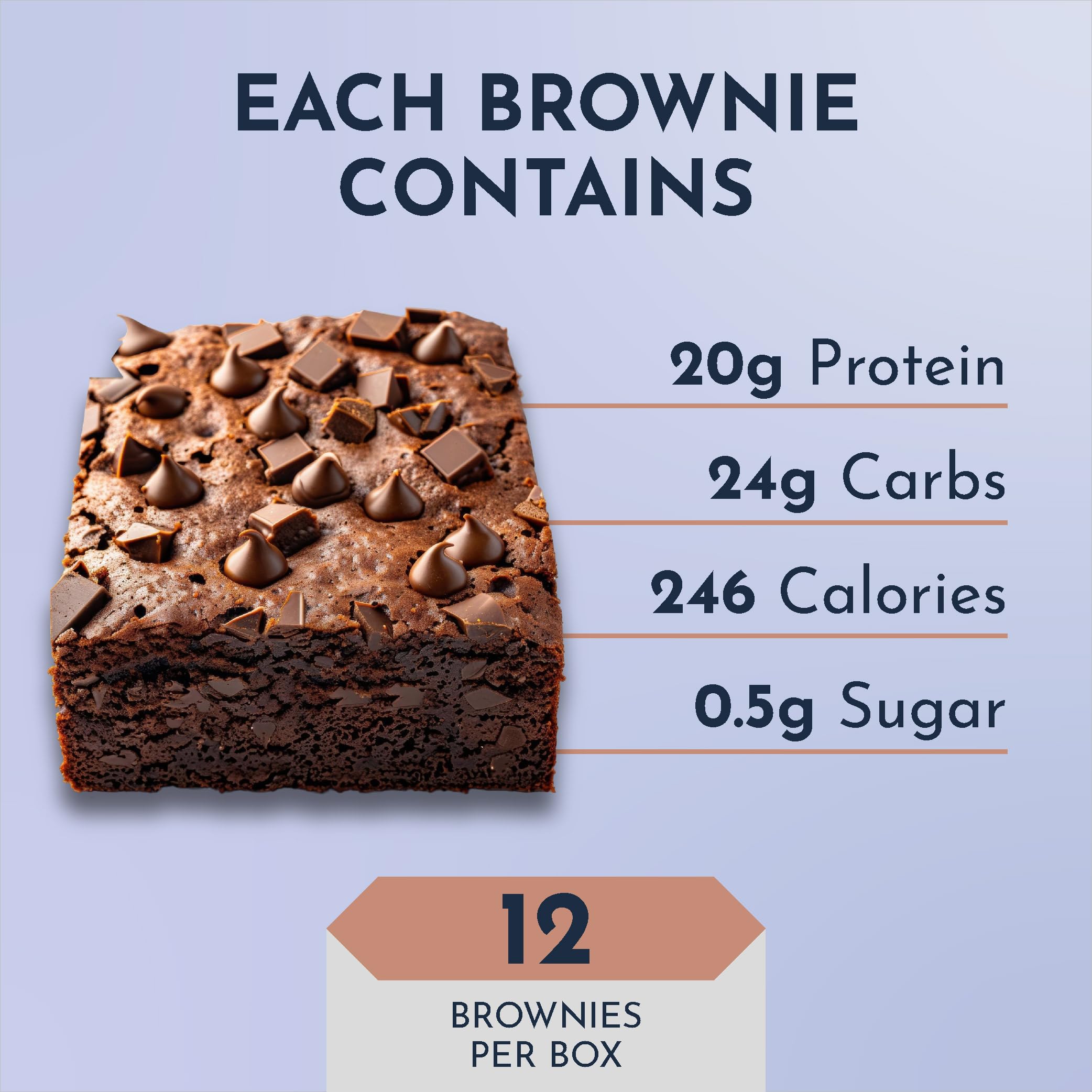 SCI-MX High Protein Chocolate Chip Brownie Box - 20g Protein, 0.5g Sugar | 12 Count 3