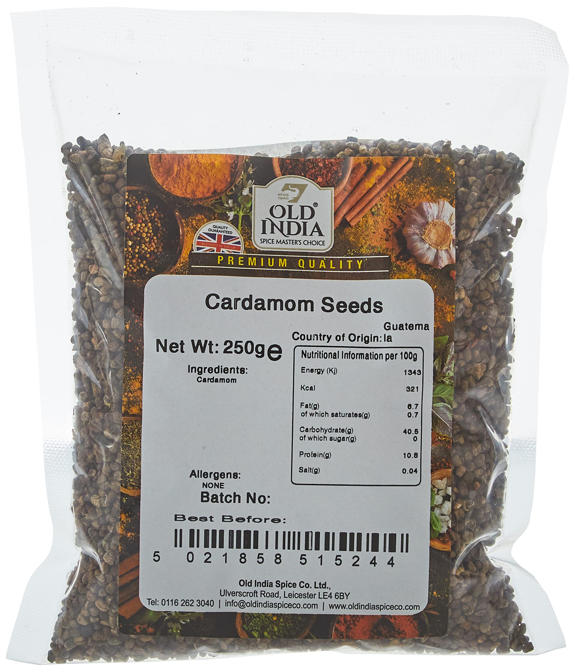 Old India Cardamom Seeds - 100% Natural Whole Spice | 250g Pack 1