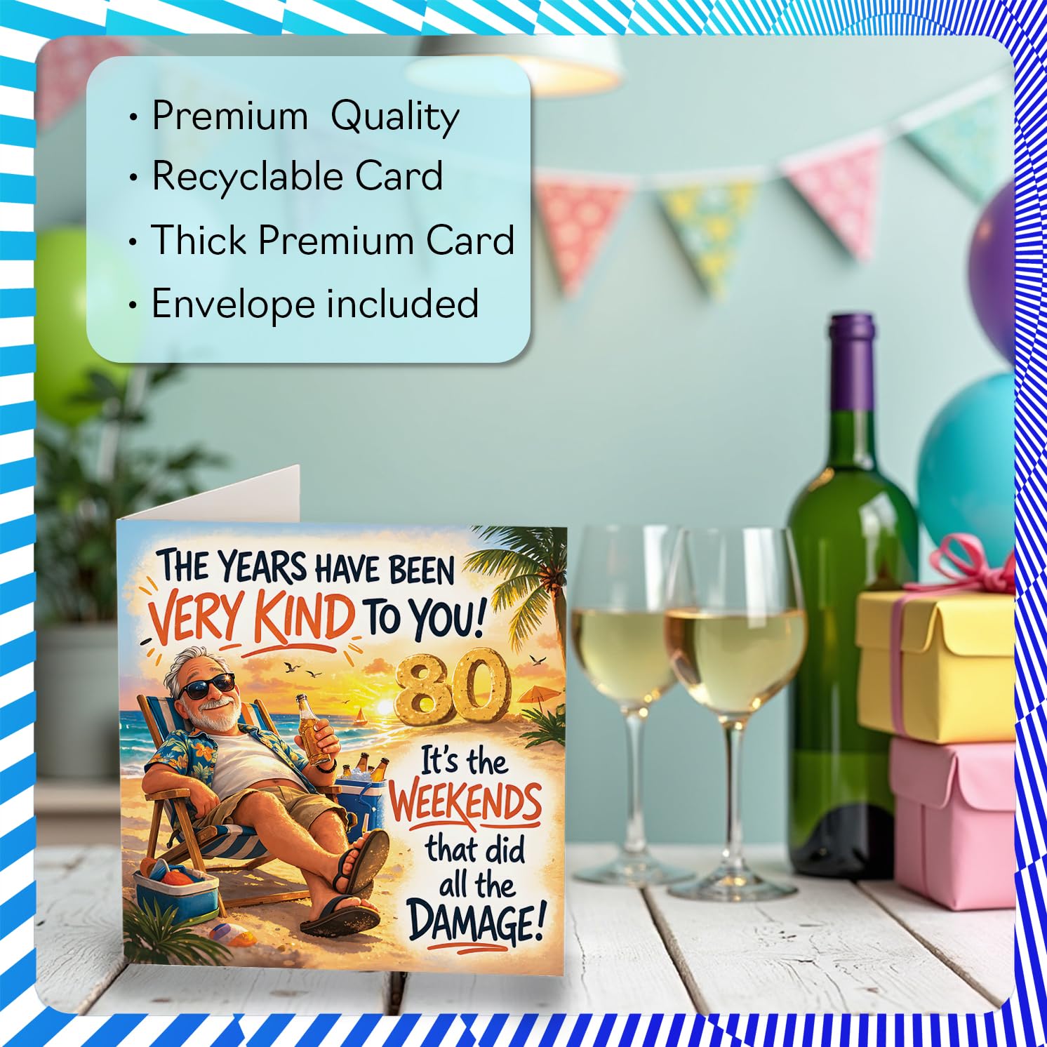 Stuff4 Funny 80th Birthday Card - Still Got That Youthful Glow | 145mm Square 3
