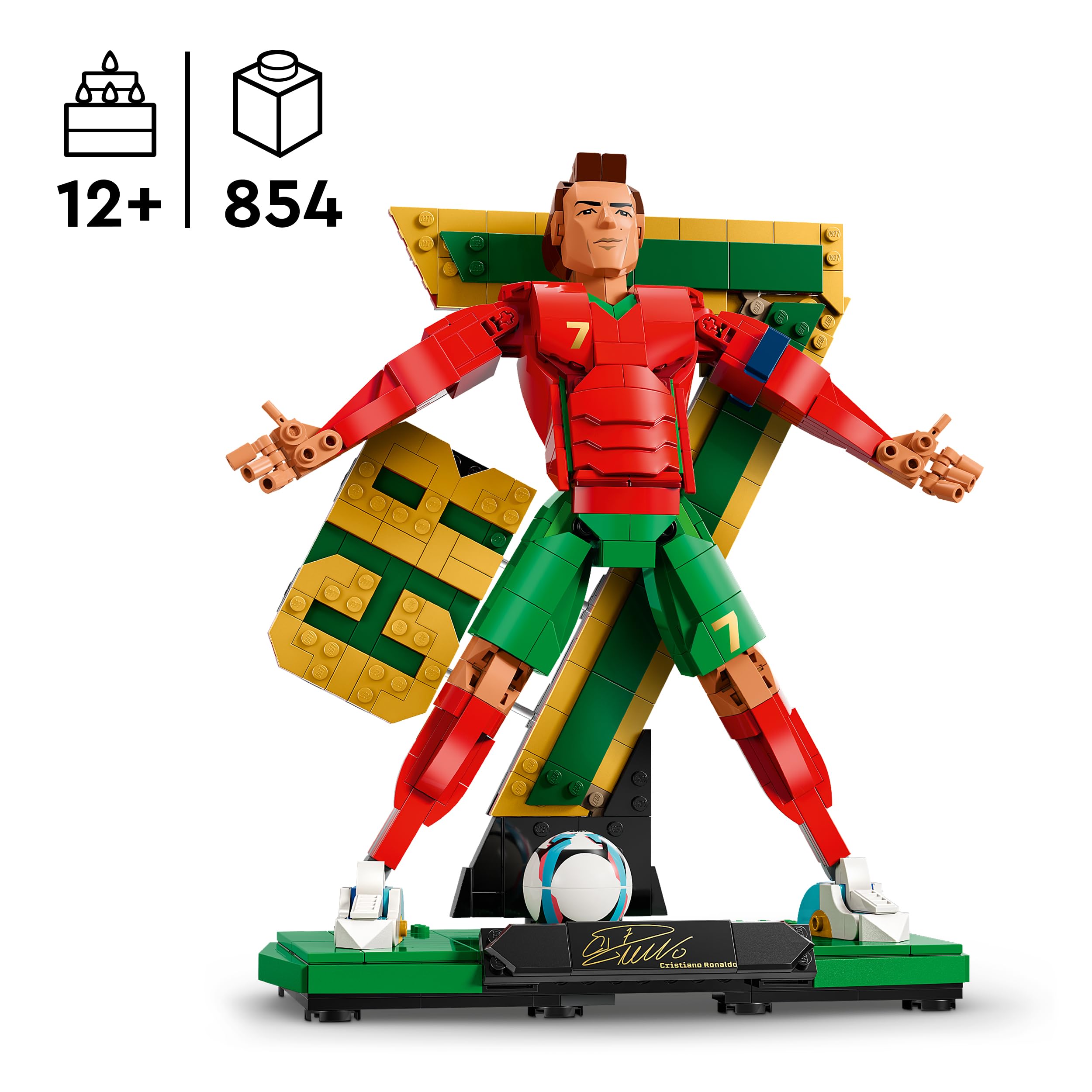 LEGO Editions 43016 Cristiano Ronaldo Football Legend Building Set | Age 12+ | 3D Display Model