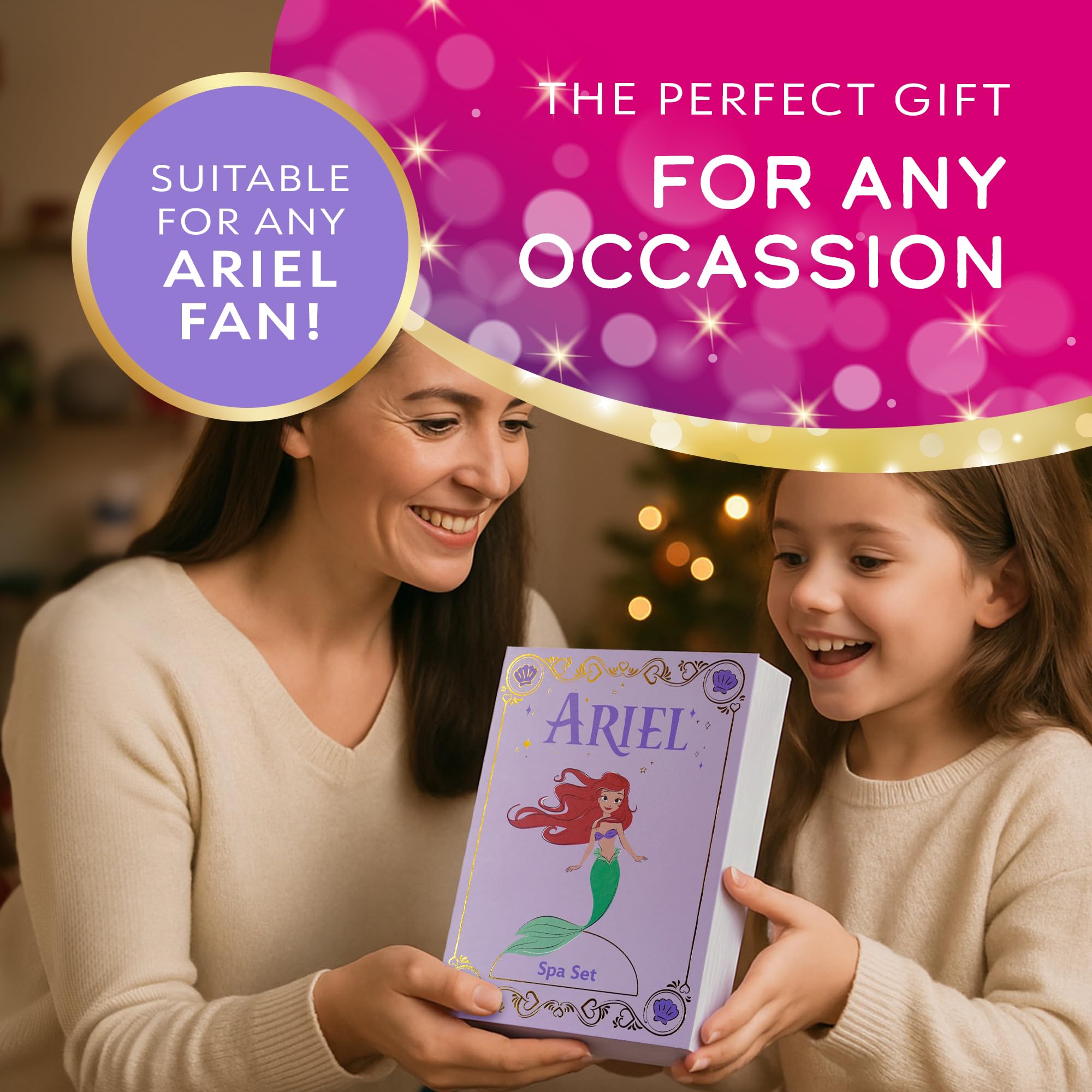 Disney Princess Ariel Wooden Spa Set for Kids - 18 Piece Pretend Beauty Play | FSC Wood | Ages 3+ 4