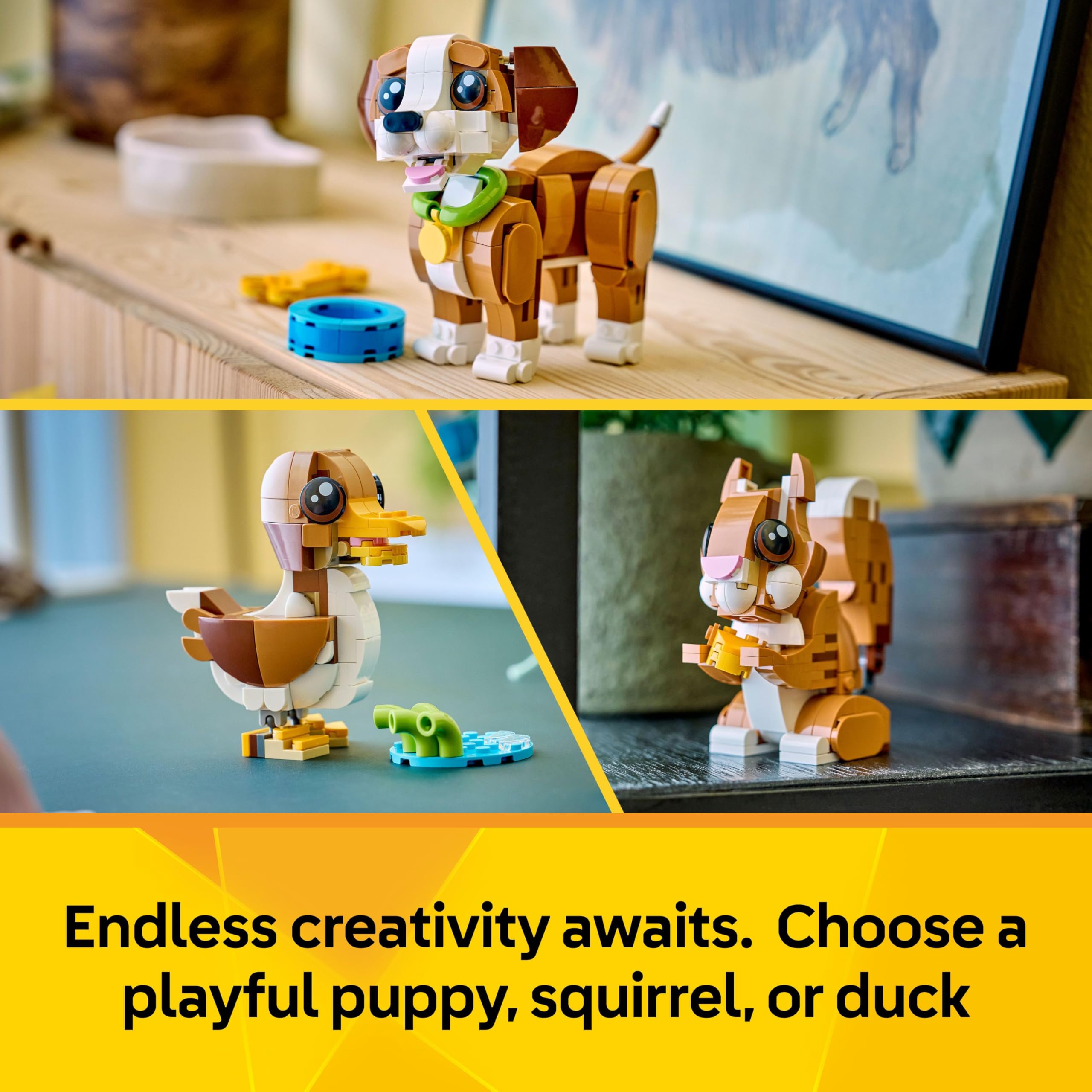 LEGO Creator 3in1 Cute Animals: Playful Puppy Dog Toy Set 31382 | Ages 8+ 3