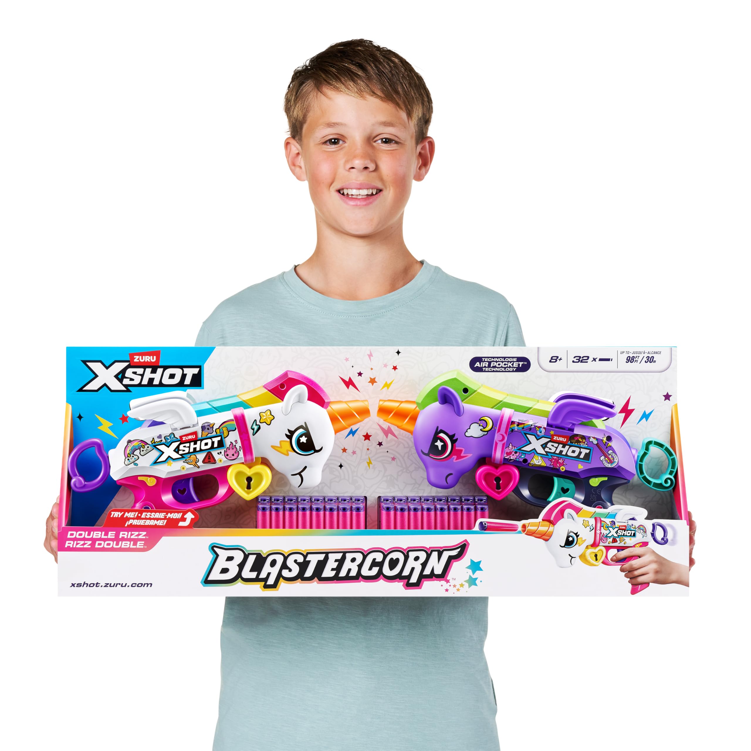 XSHOT Blastercorn 2-Pack - Unicorn Themed Dart Blasters | 98ft Range | Includes 32 Darts 3