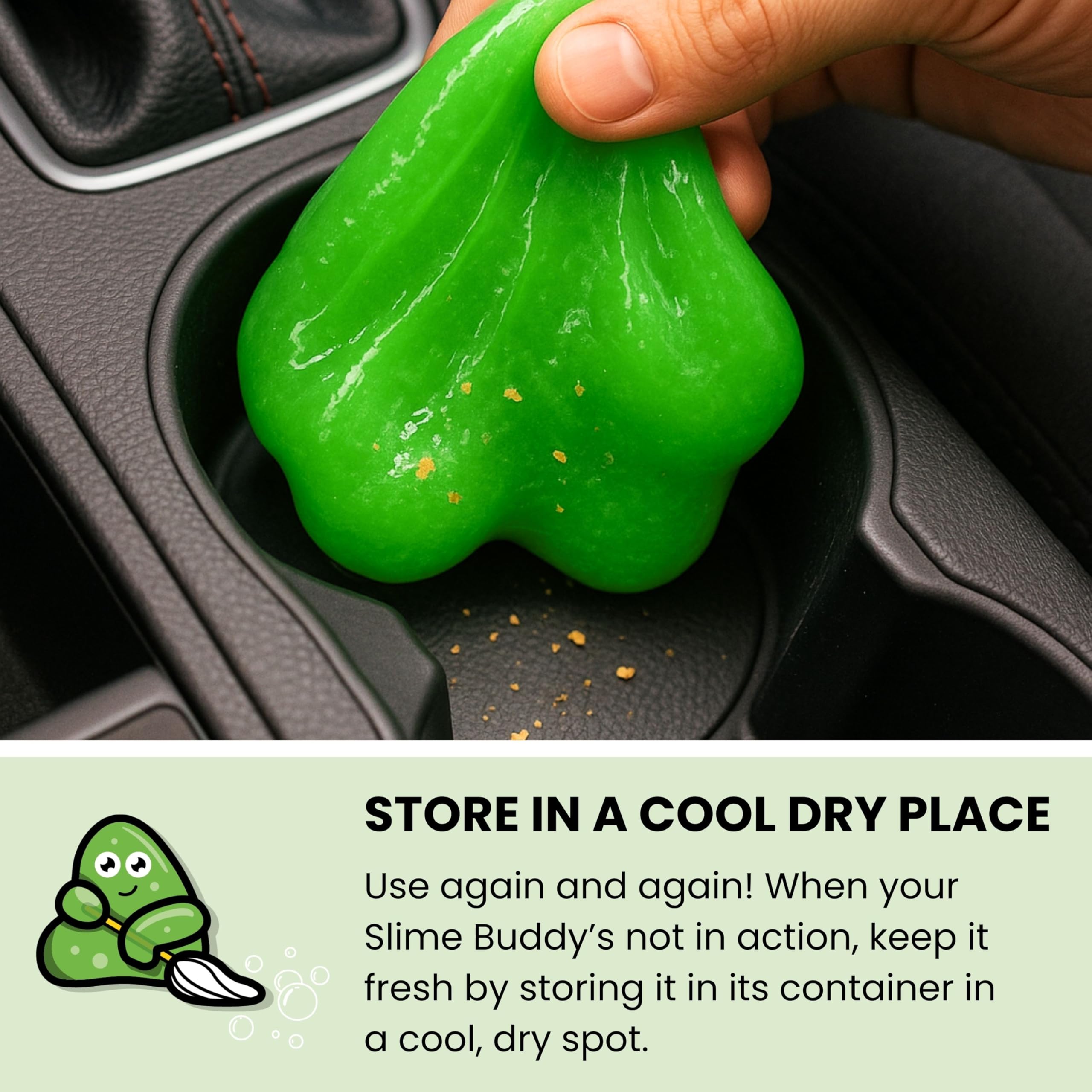 Slime Buddies Cleaning Putty Gel - Apple Scented Dust & Crumb Remover for Vents & Keyboards | Pack of 1