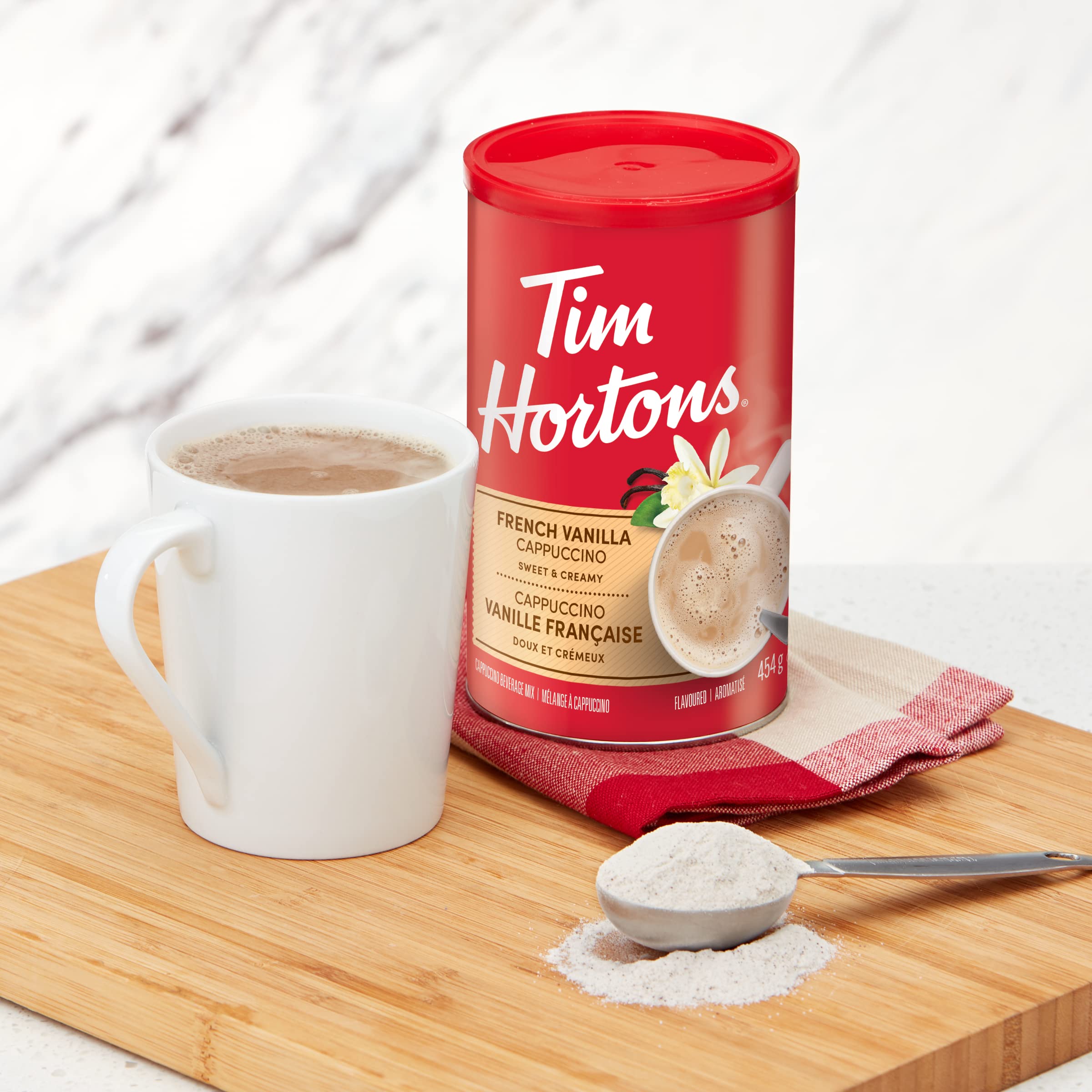 Tim Hortons French Vanilla Cappuccino Instant Coffee - 454g 2