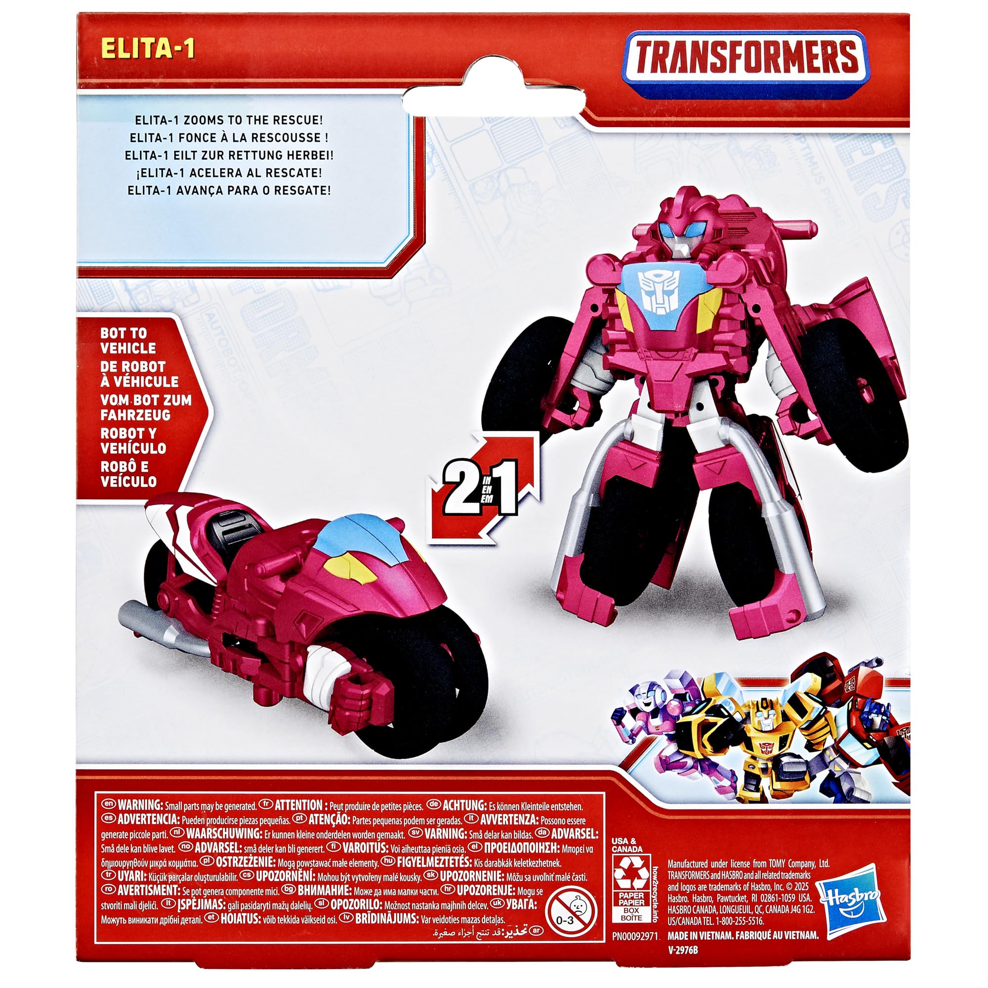 Transformers Classic Heroes Elita-1 Action Figure - 2-in-1 Robot to Motorcycle | 11cm | Ages 3+ 5