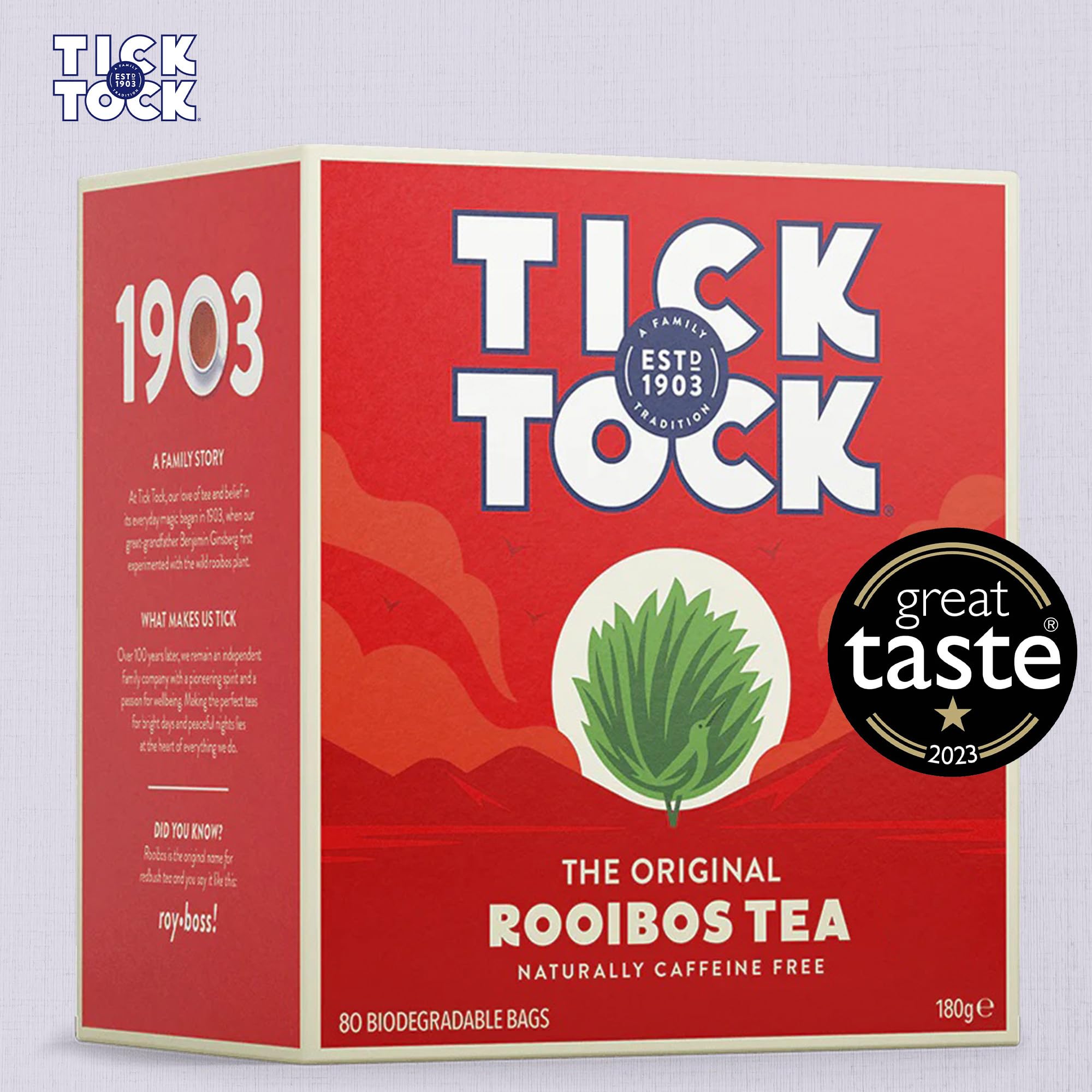 Tick Tock Rooibos Tea - Caffeine-Free, Rich Flavour | 320 Teabags (4 x 80 Count) 5