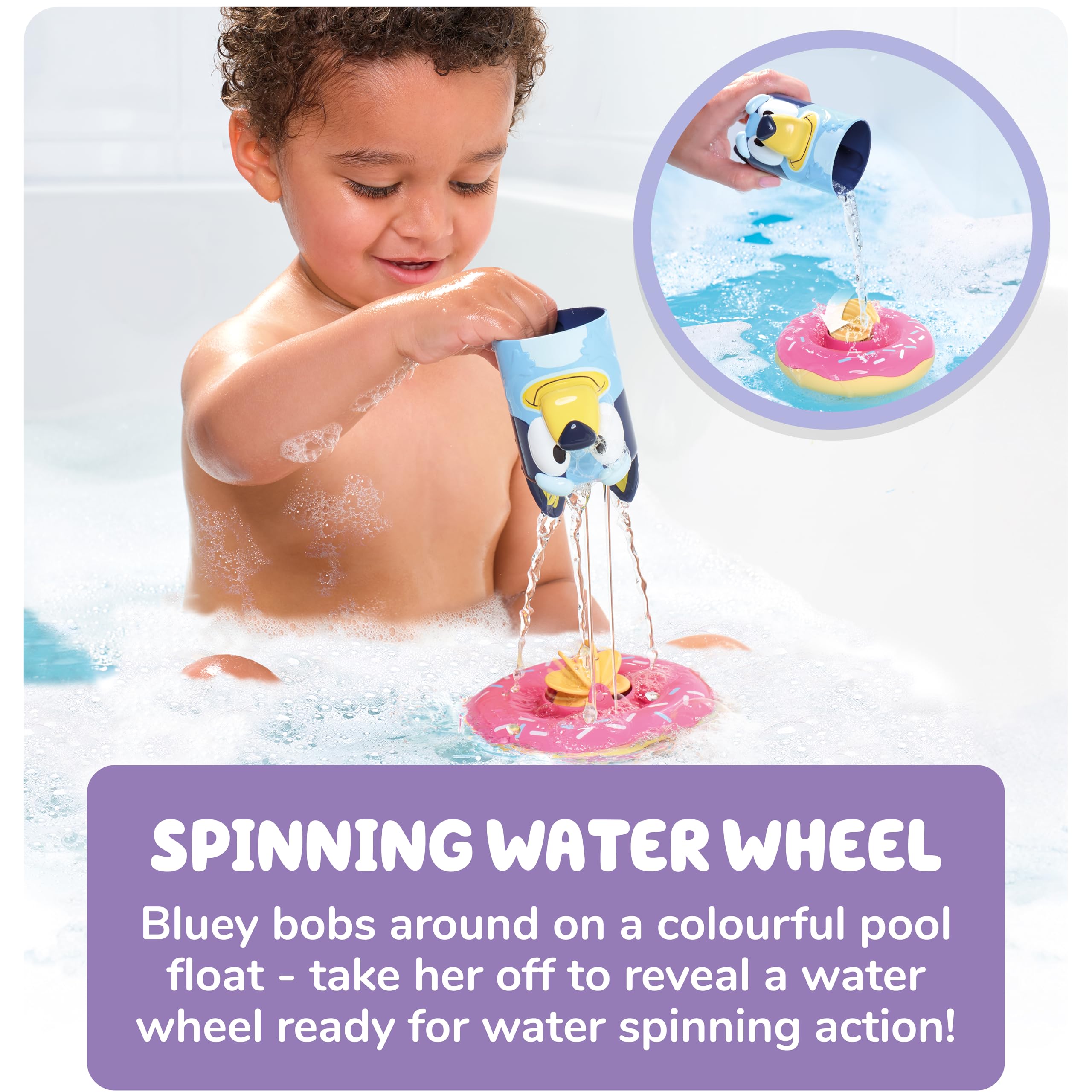 Toomies Bluey Splash and Float Bath Toy Pourer Cup with Shower Hole | Ages 18 Months+