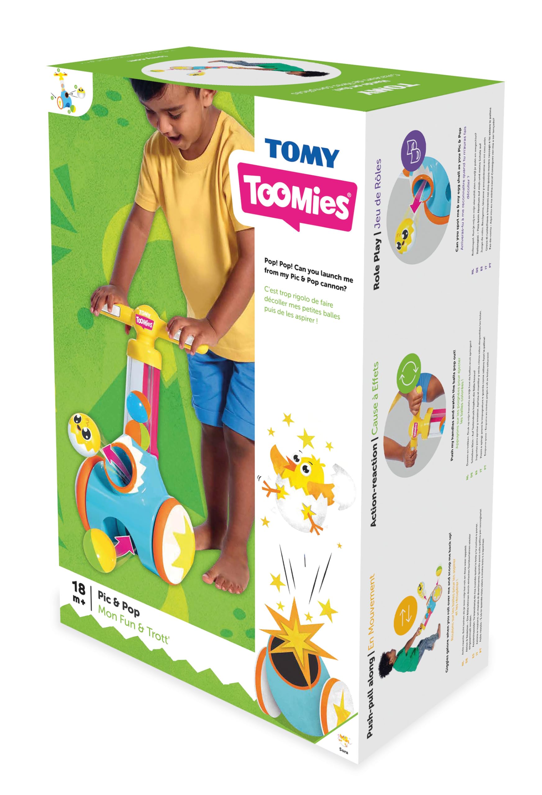 Toomies Pic and Pop Push Along Baby Toy - Toddler Ball Popper with Collector | Ages 18 Months+