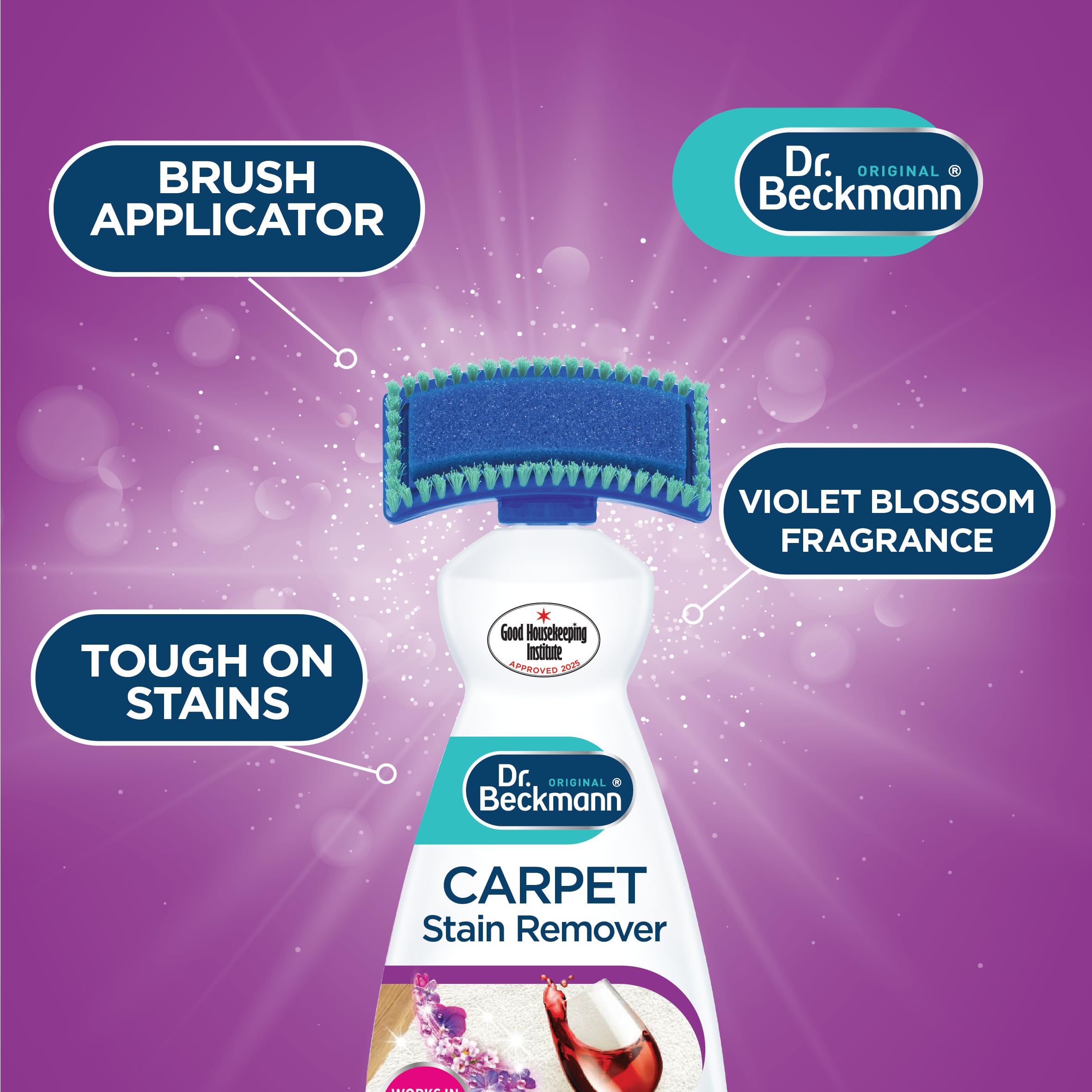 Dr. Beckmann Carpet Stain Remover - Powerful Oxi-Based Formula | 650 ml | Violet Blossom Scent