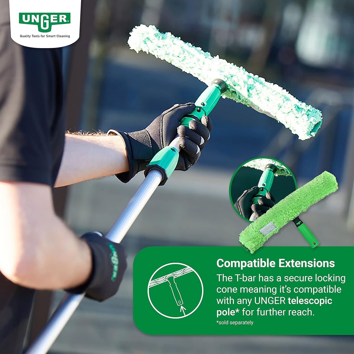 Unger MicroStrip 79020 Window Washer 35 cm Microfibre Cover with Dirt Pad 7