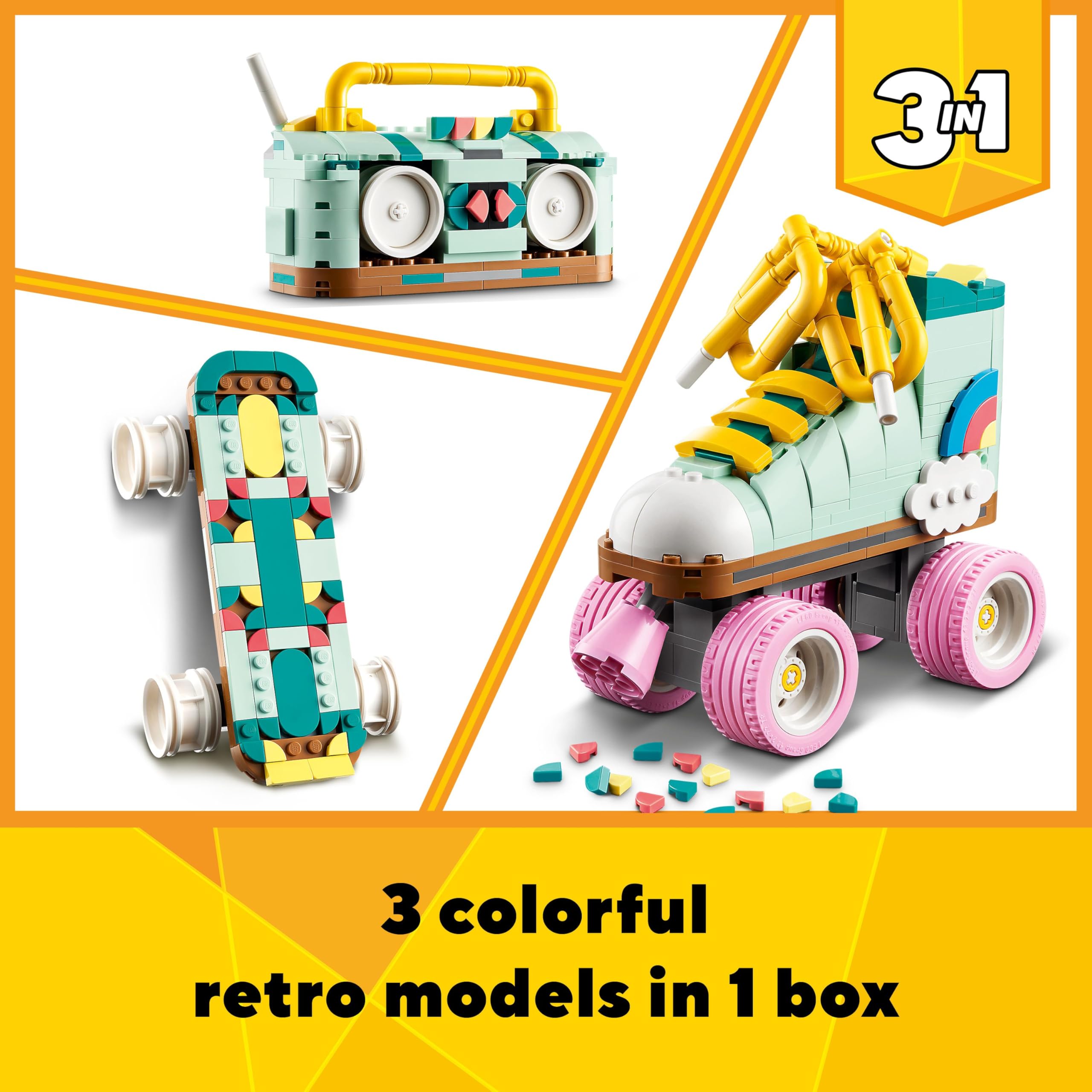 LEGO Creator 3in1 Retro Roller Skate 31148 Building Set | Ages 8+ | 3 Models in 1 3