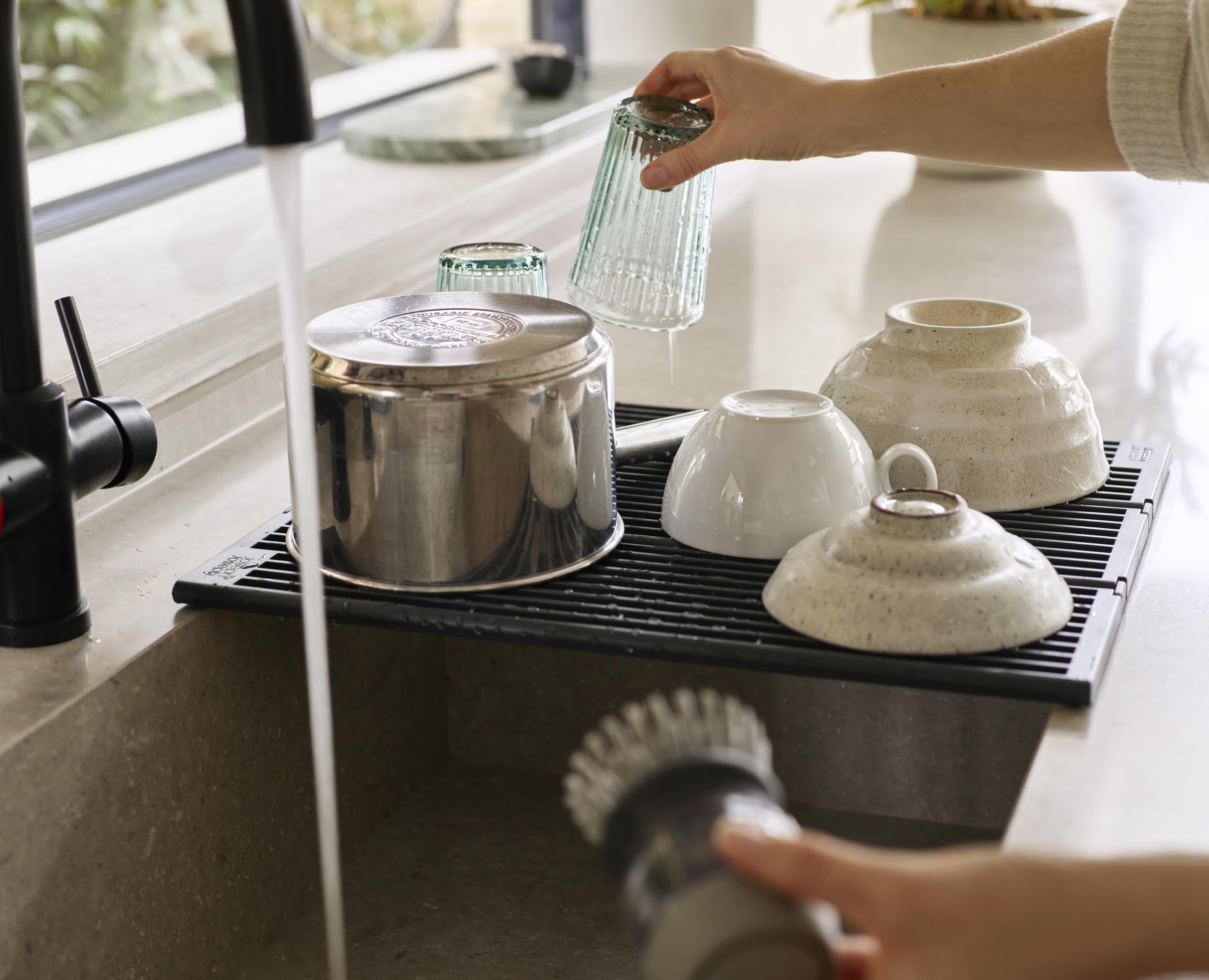 Joseph Joseph Platform Folding Over Sink Drainer | Fits Across Sink | Anthracite 5
