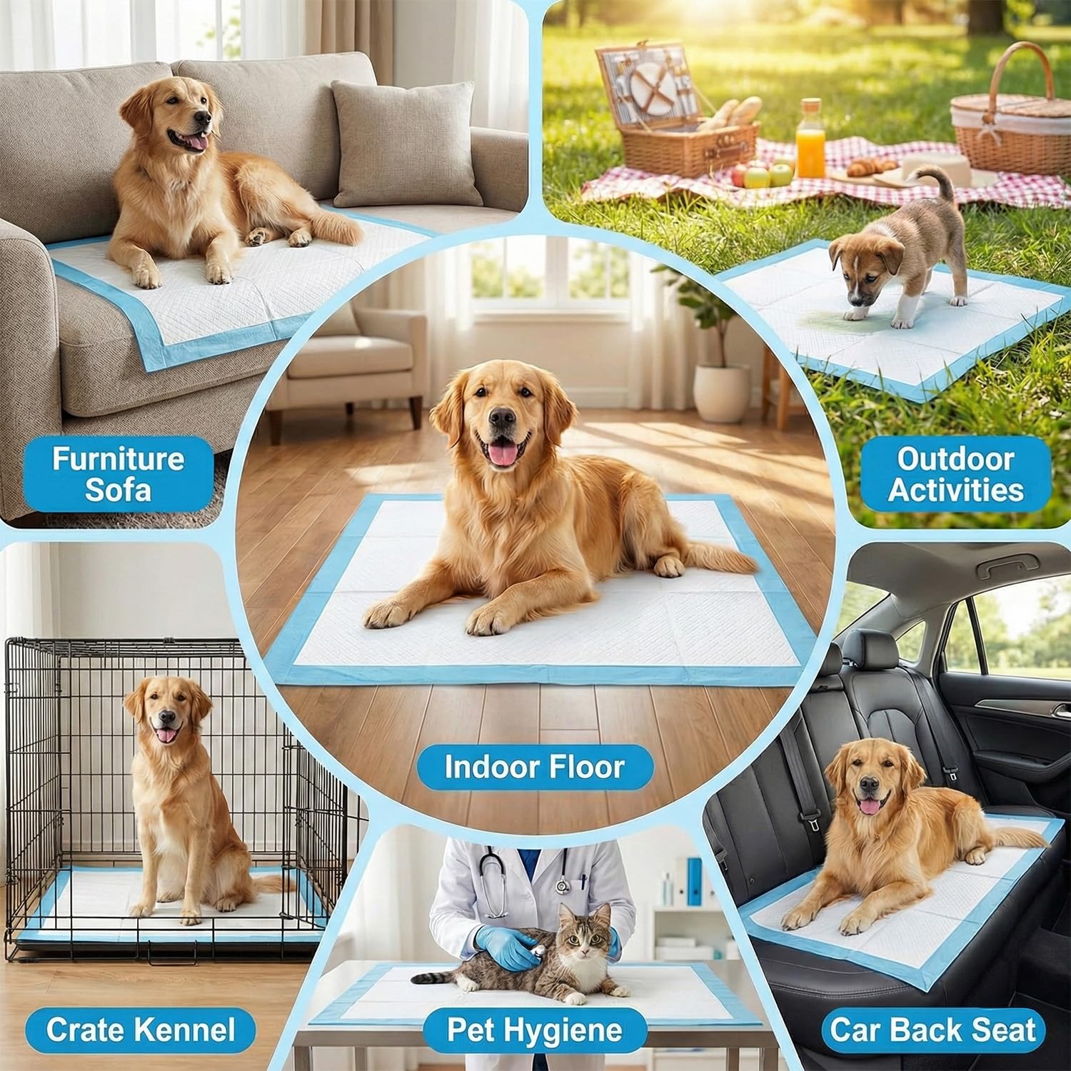 PET'S HUB Disposable Training Pads - Extra Large, 50 Count | 5-Layer Protection | Leak-Proof 6