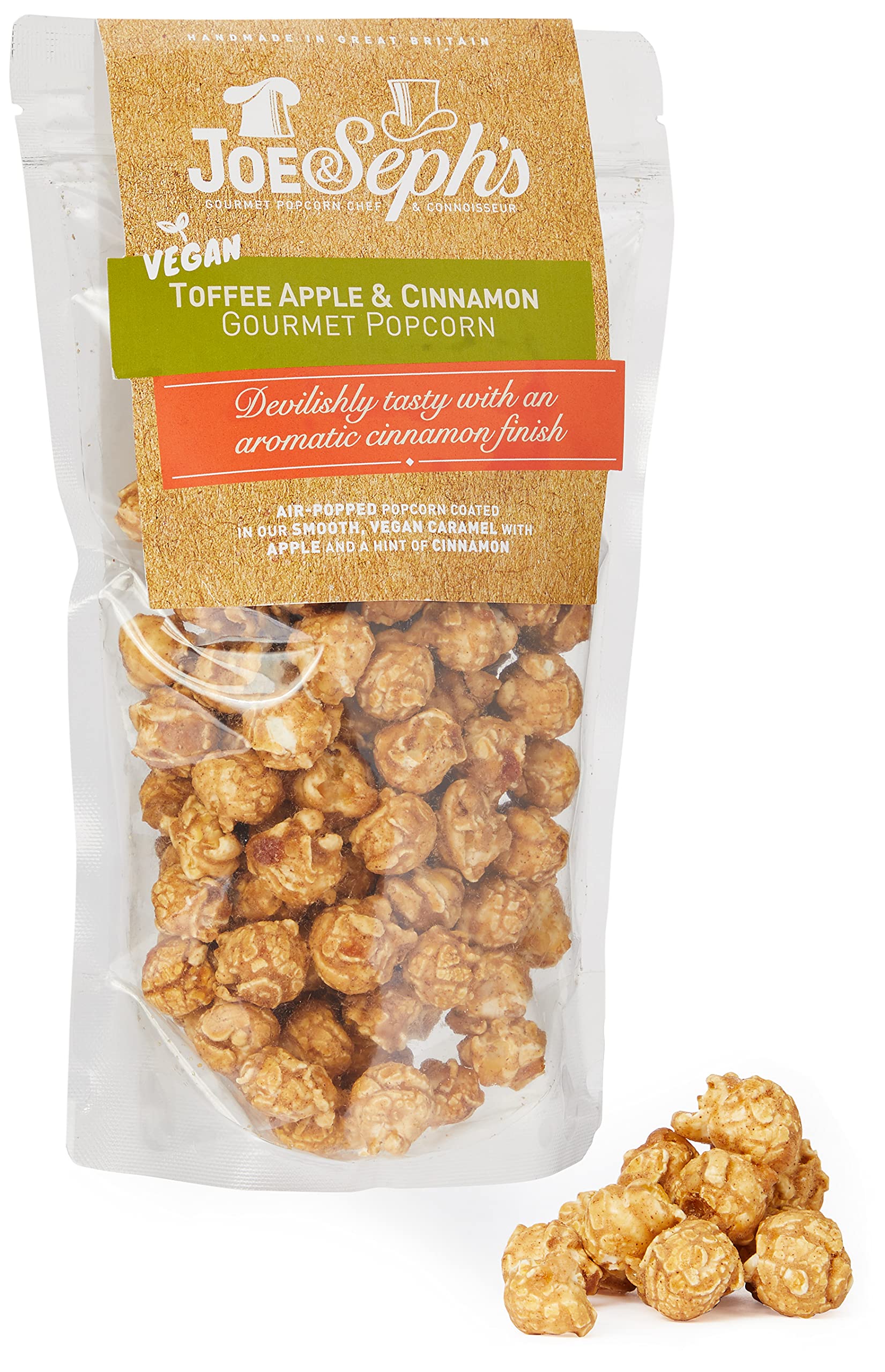 Joe & Seph's Vegan Toffee Apple with Cinnamon Popcorn - 80g Pouch 1